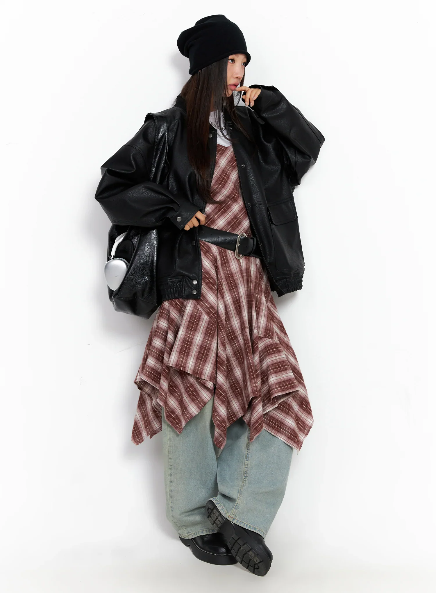 Asymmetrical Plaid Maxi Dress CO515 - Image 7