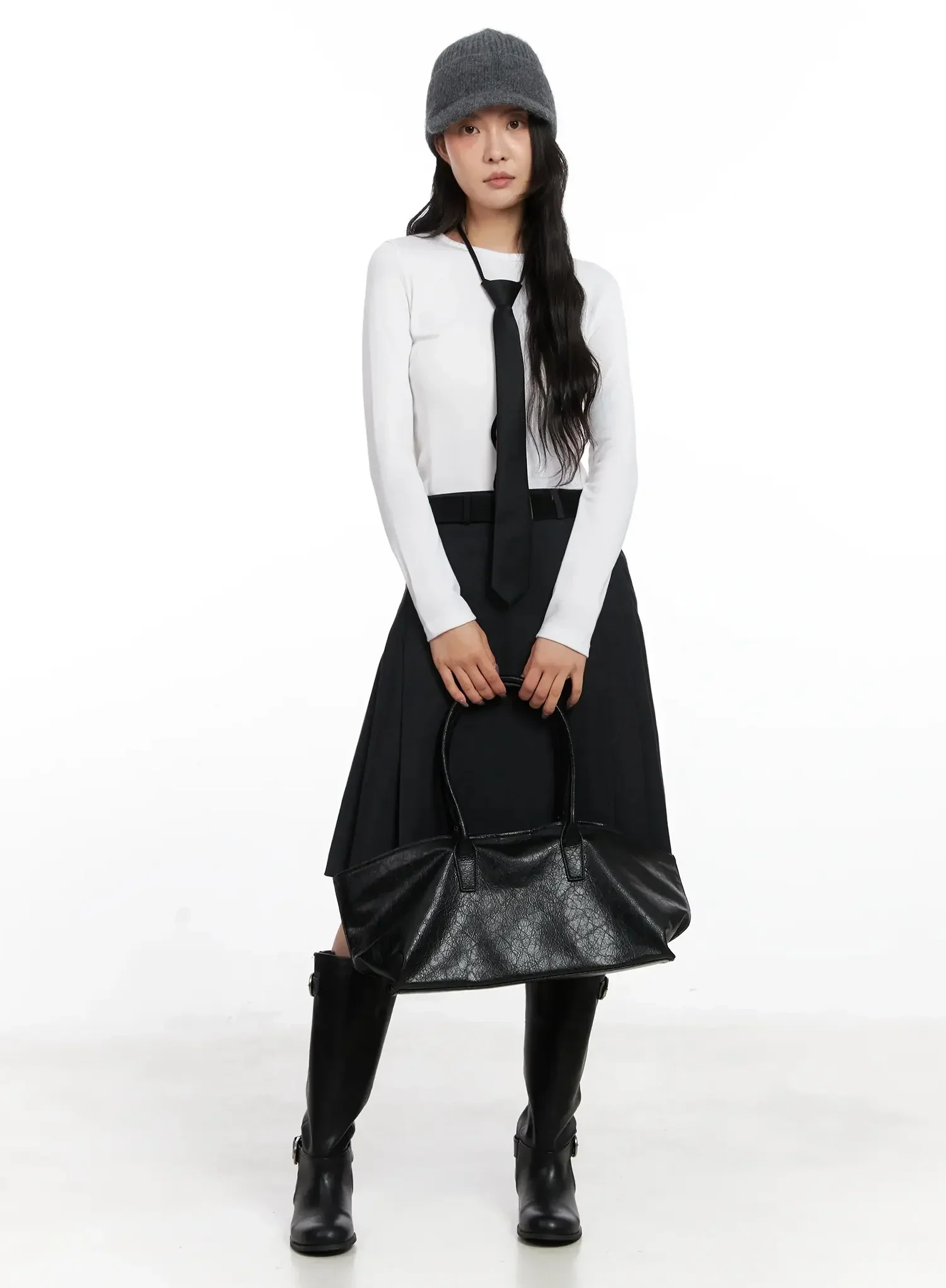 Asymmetrical Pleated Midi Skirt IN528 - Image 14