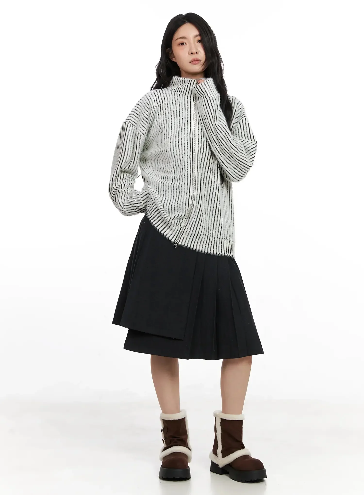 Asymmetrical Pleated Midi Skirt IN528 - Image 3