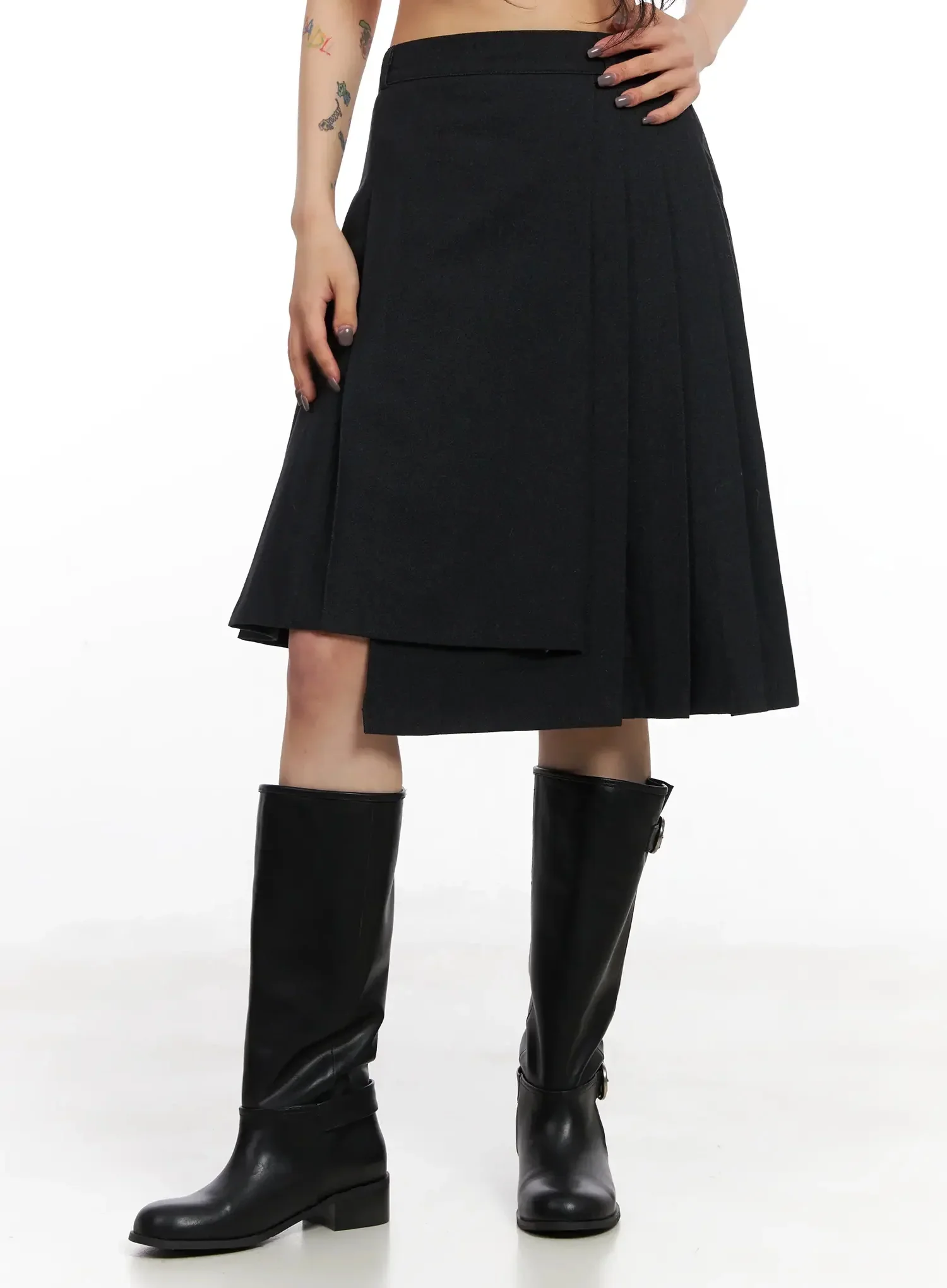 Asymmetrical Pleated Midi Skirt IN528 - Image 6