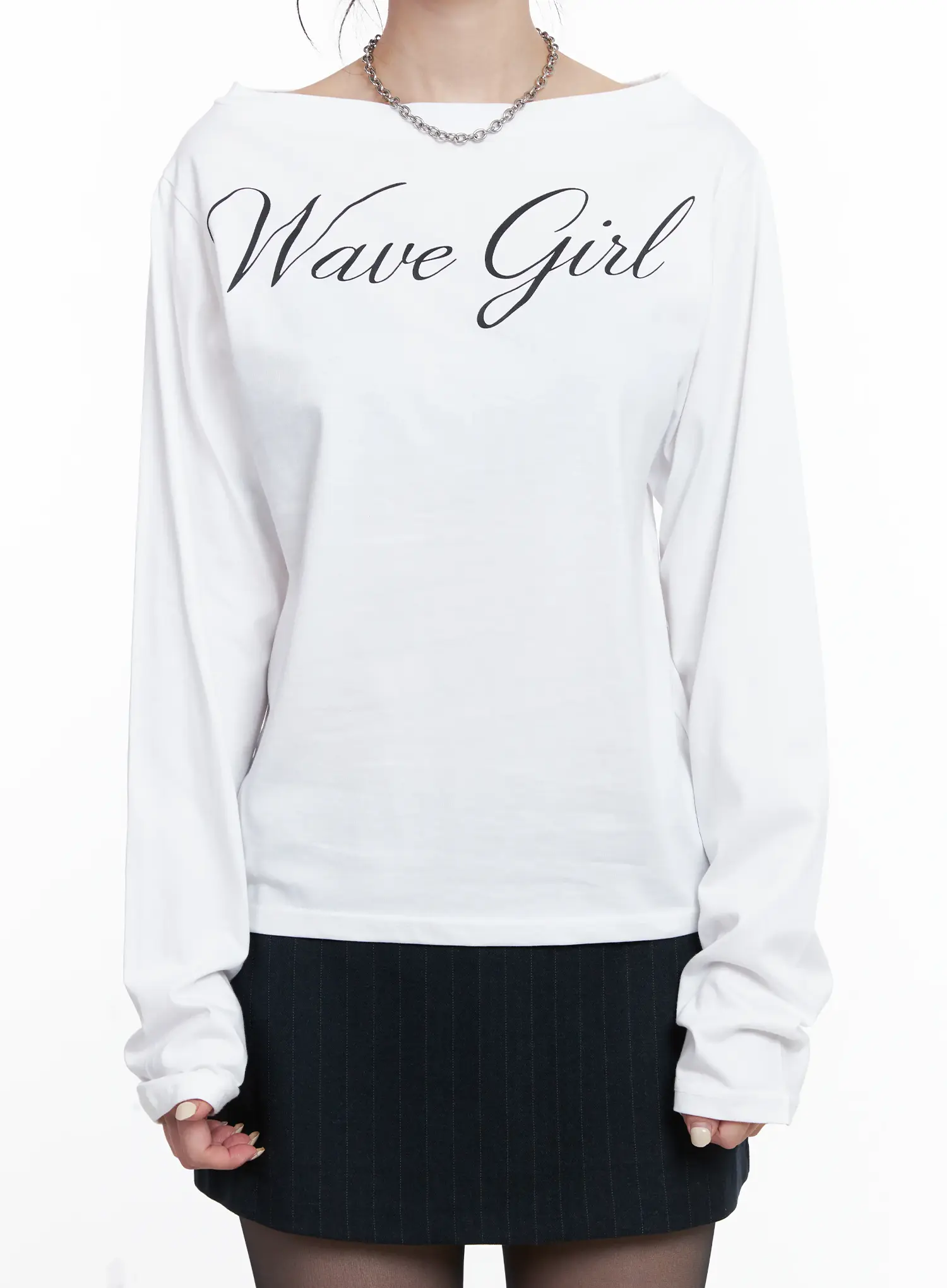 Asymmetrical Shoulder Long Sleeve Top CS512 - Image 4