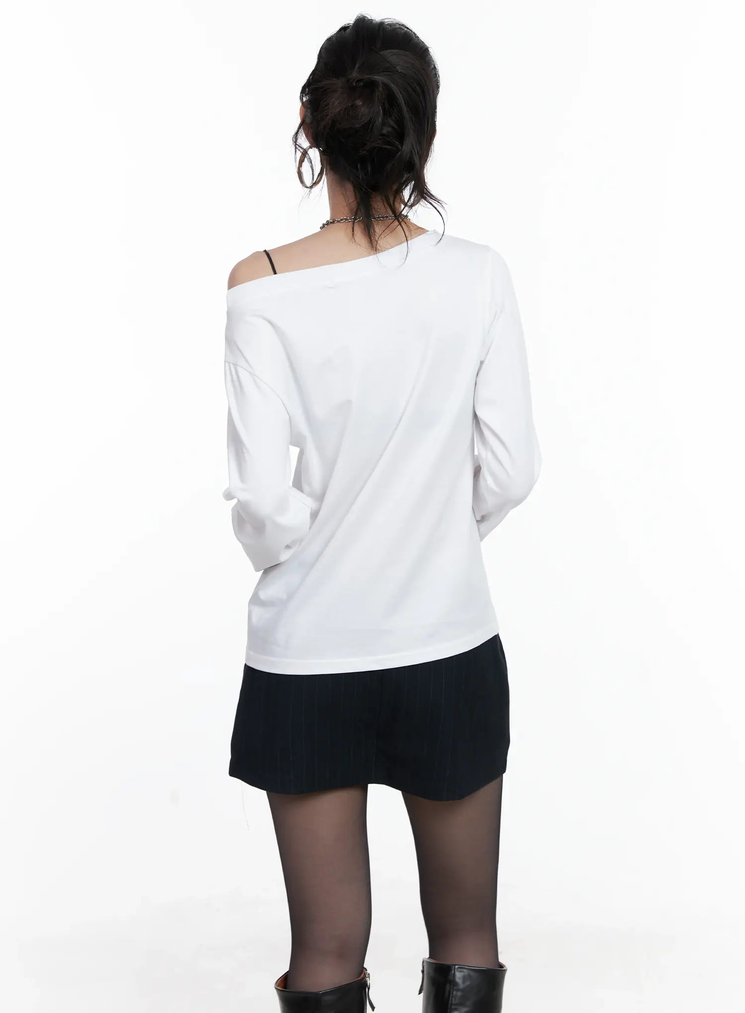 Asymmetrical Shoulder Long Sleeve Top CS512 - Image 7
