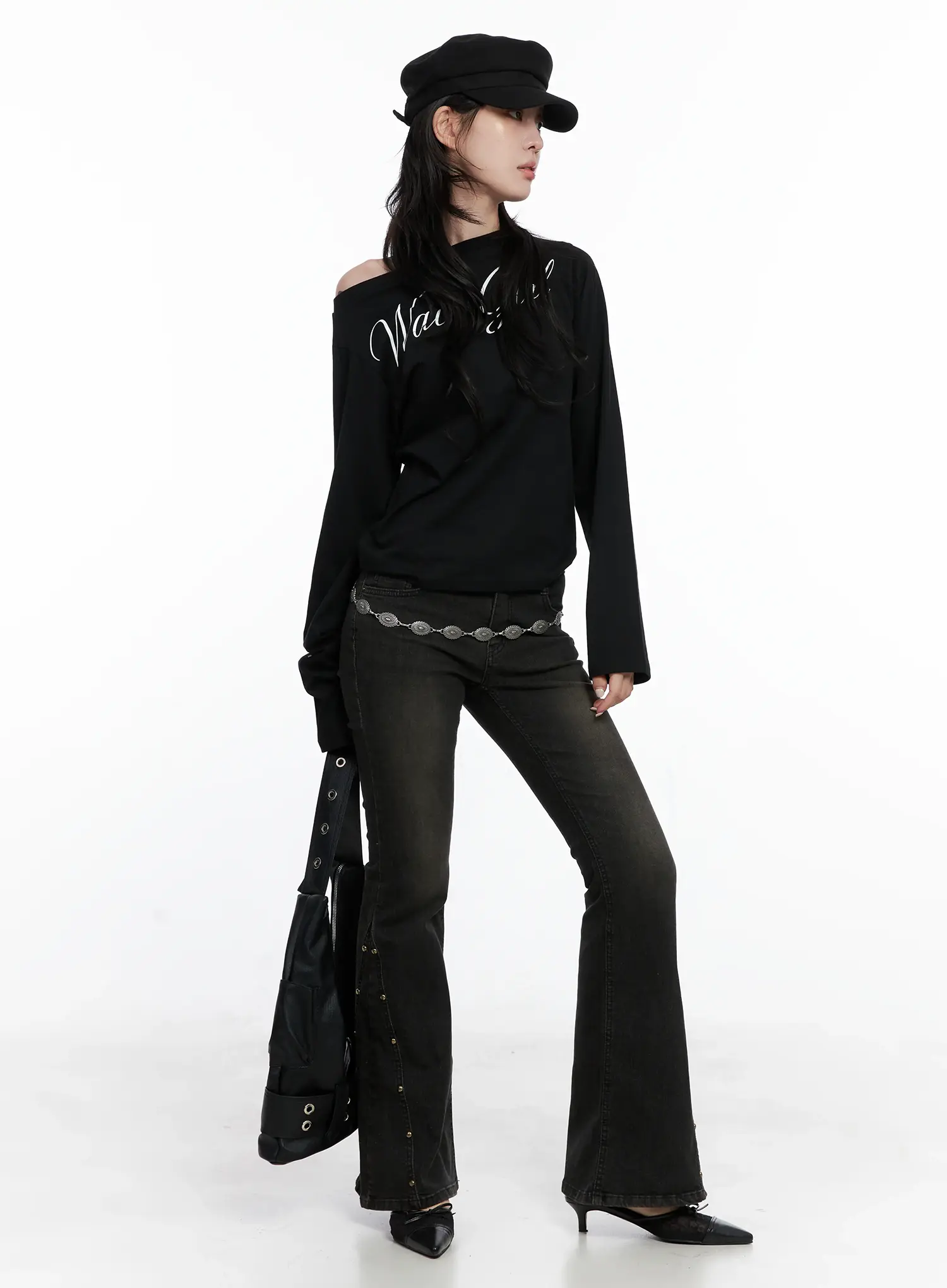 Asymmetrical Shoulder Long Sleeve Top CS512 - Image 9