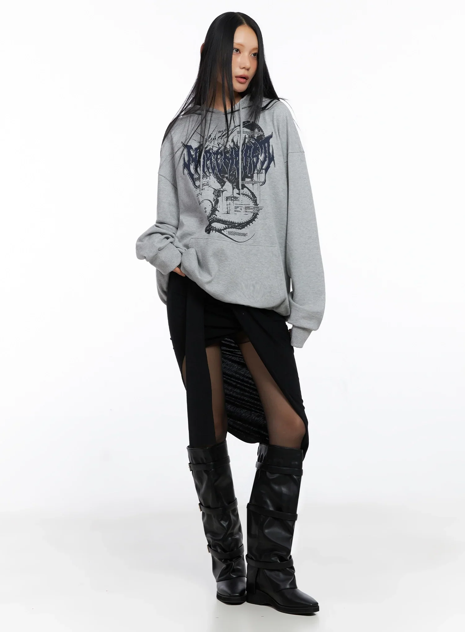 Asymmetrical Slit Midi Skirt IO516 - Image 10