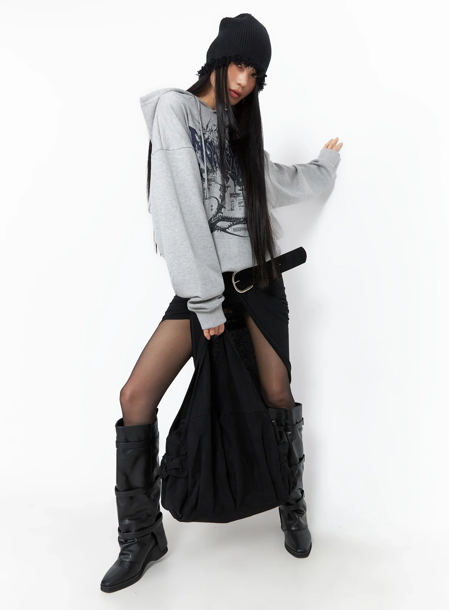 Asymmetrical Slit Midi Skirt IO516 - Image 13