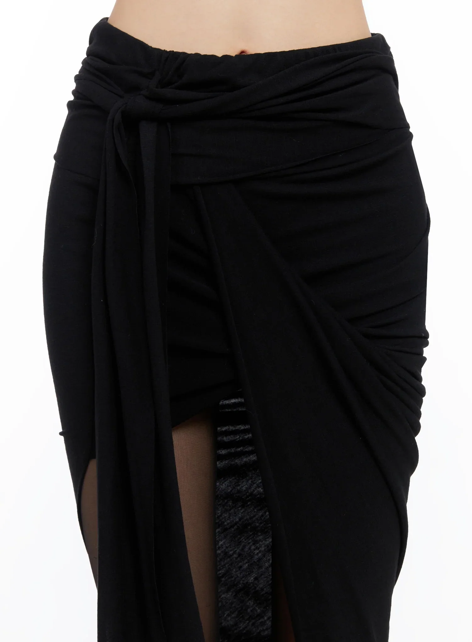 Asymmetrical Slit Midi Skirt IO516 - Image 3