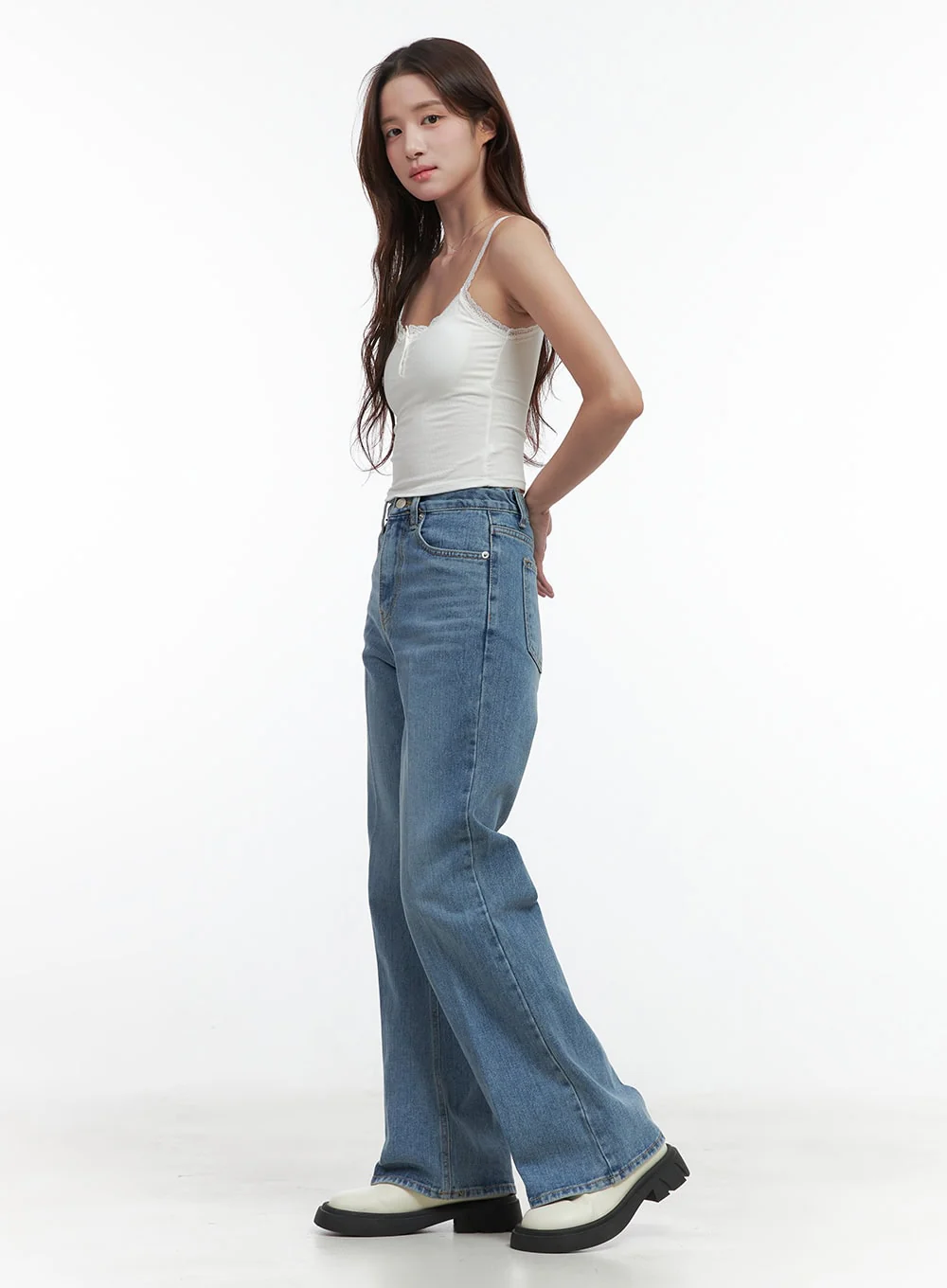 Aubrey Washed Classic Straight-Fit Jeans OO421 - Image 5