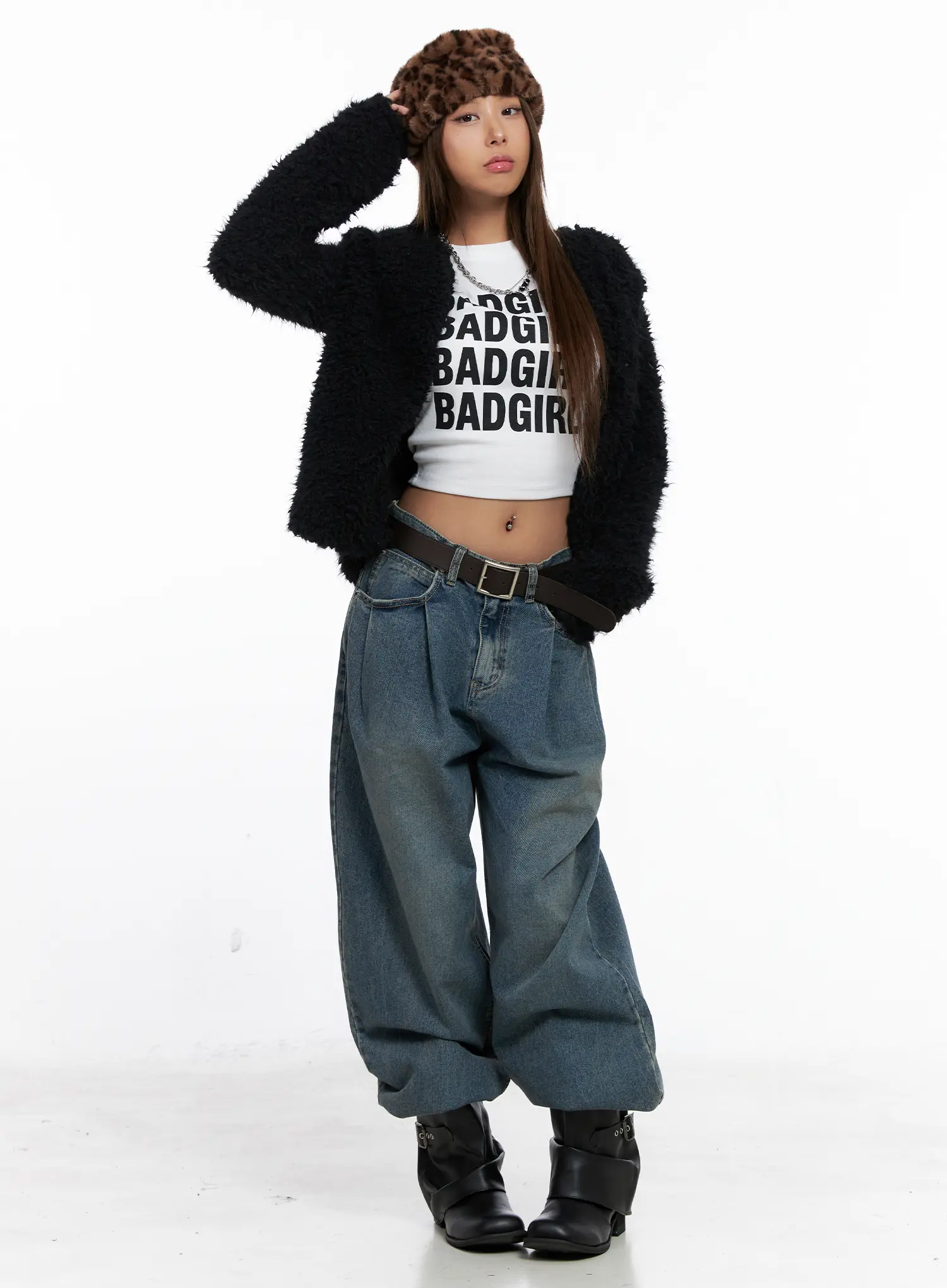 Aura Pleated Wide Jeans CS524 - Image 9