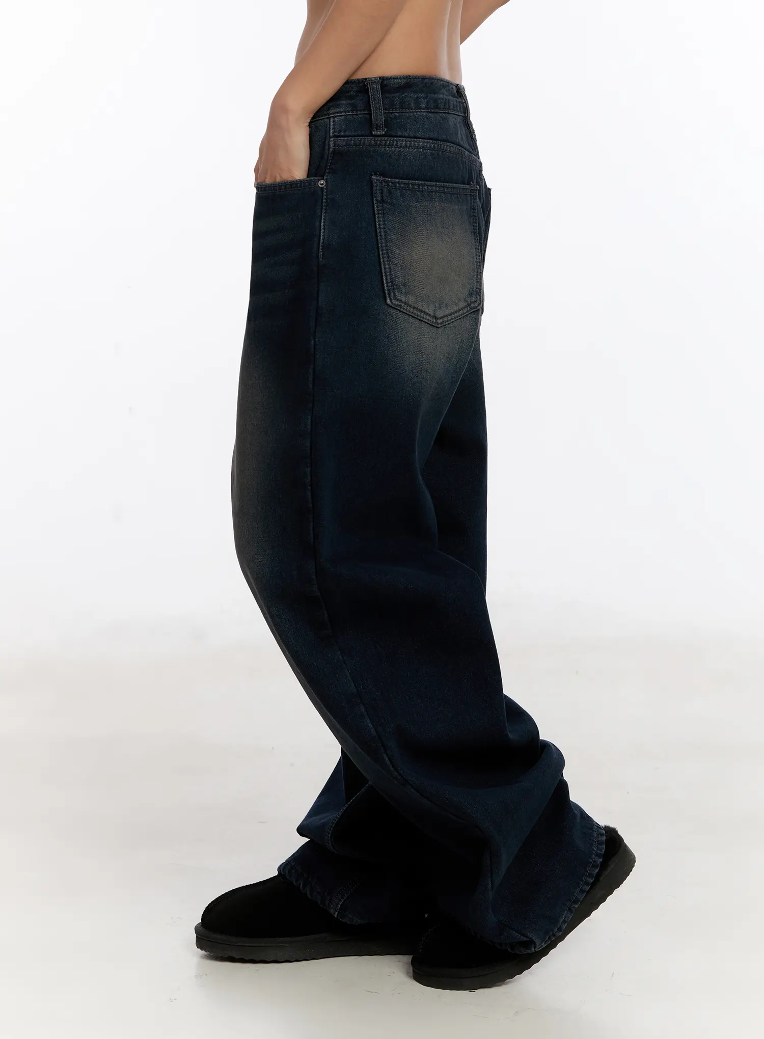 Auro Fleece-lined Wide Leg Jeans CN527 - Image 4