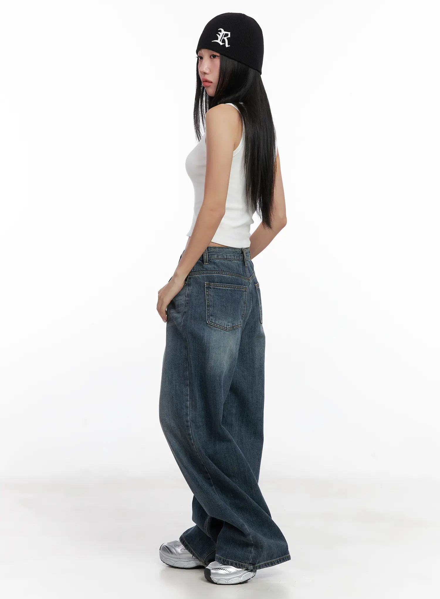 Aya Washed Baggy Jeans CN528 - Image 3
