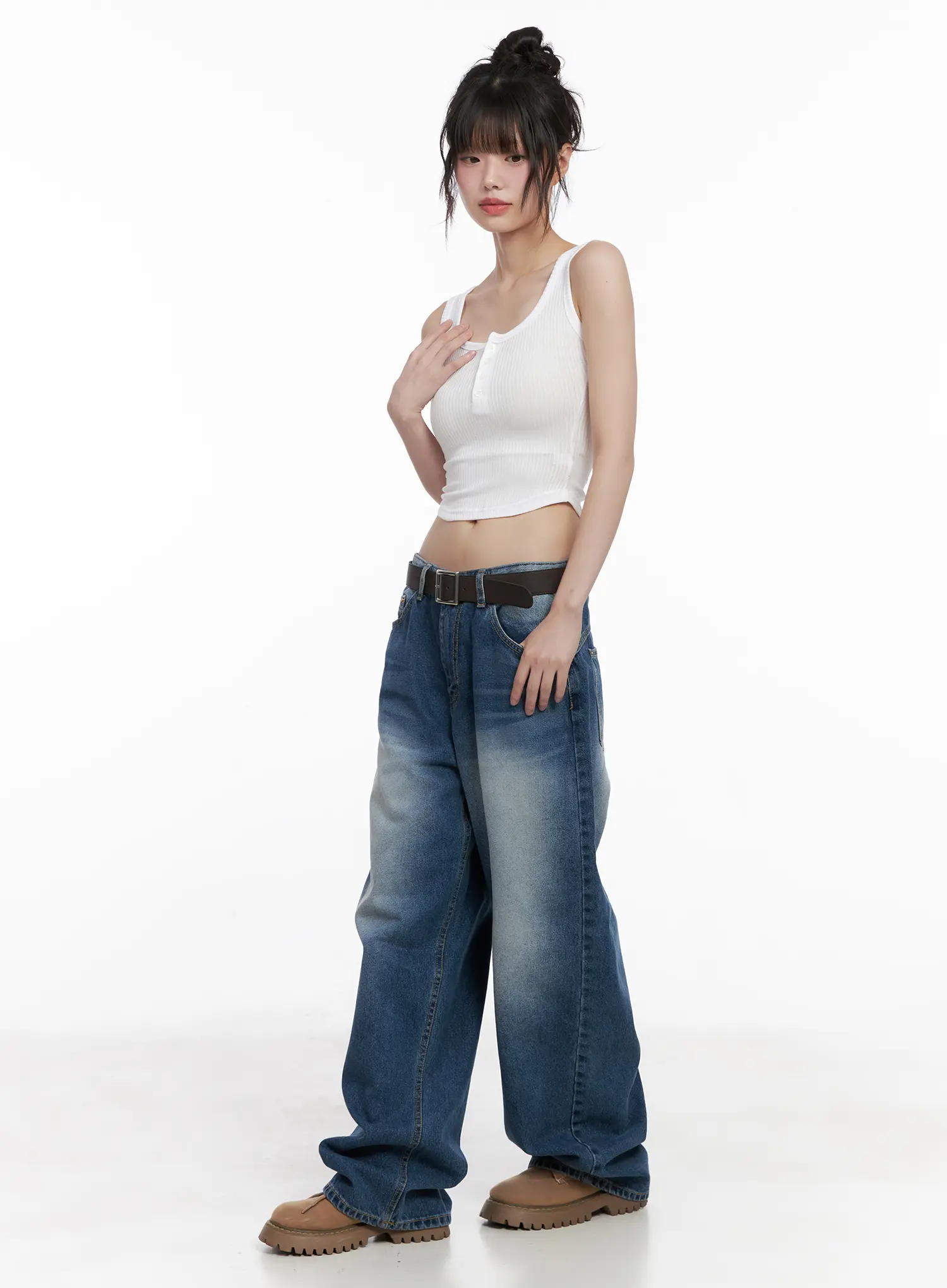 Aylani Washed Embroidered Jeans CG518 - Image 4