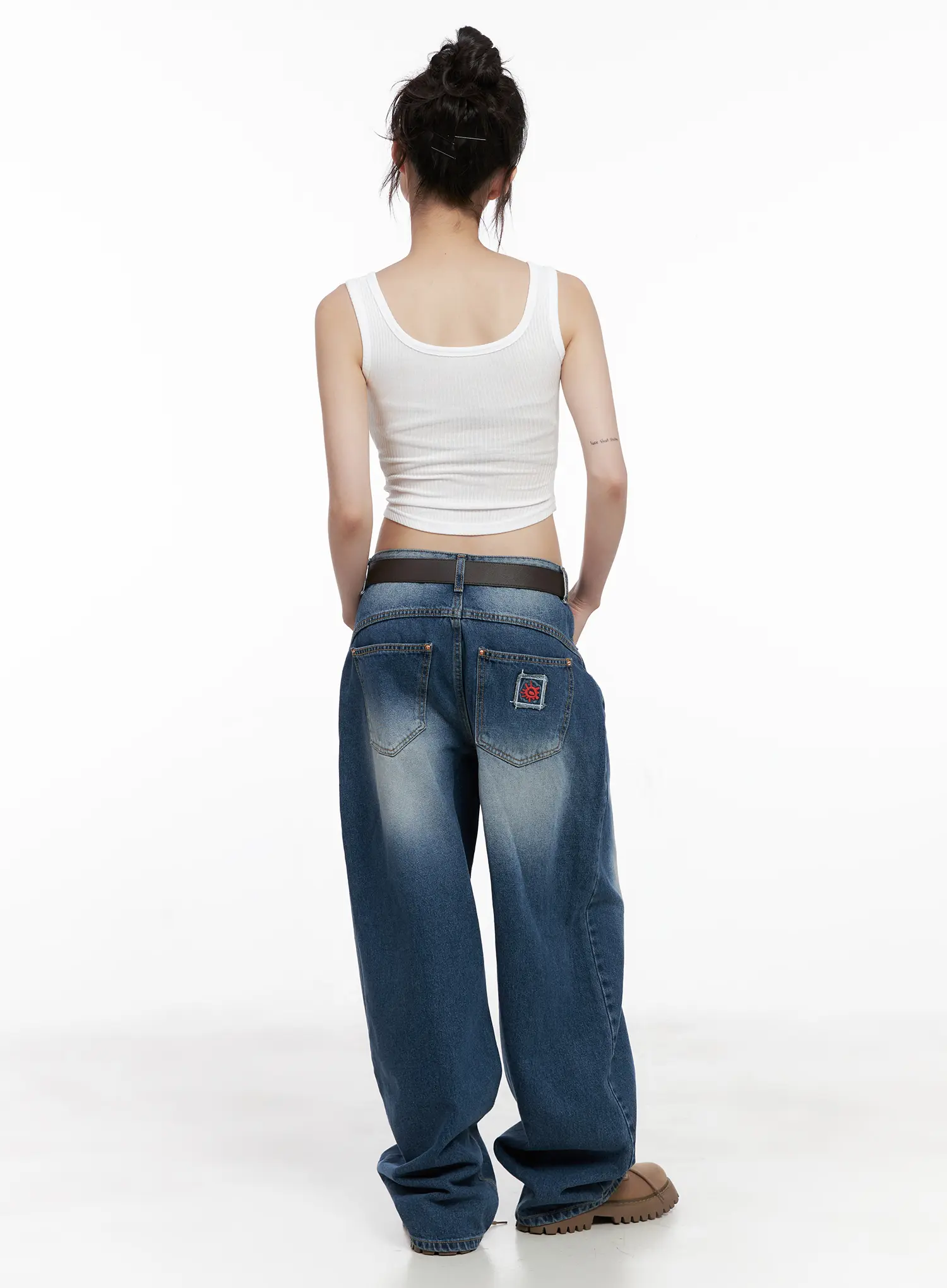 Aylani Washed Embroidered Jeans CG518 - Image 7