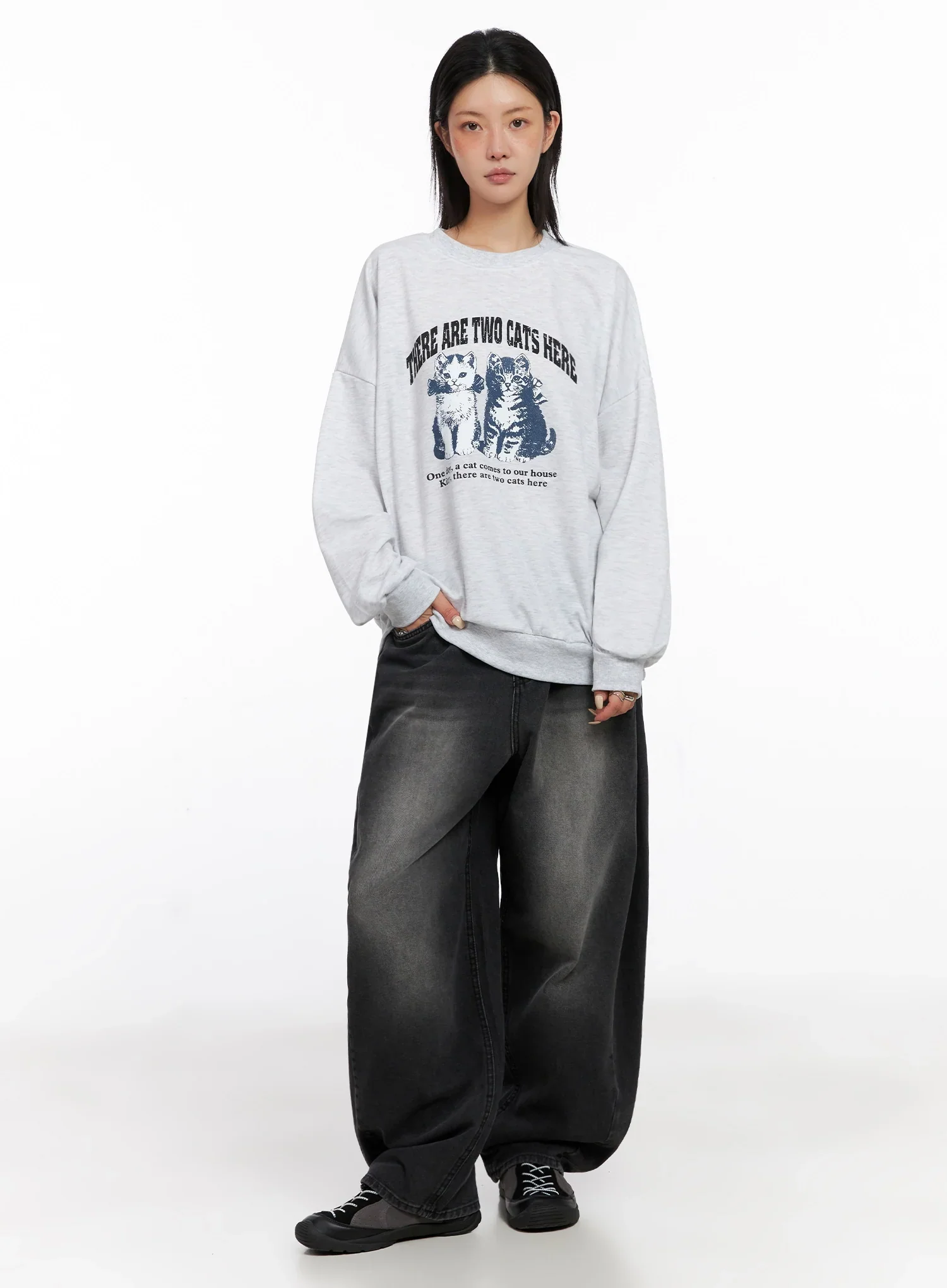 Ayra Dark Washed Baggy Jeans IS508 - Image 4