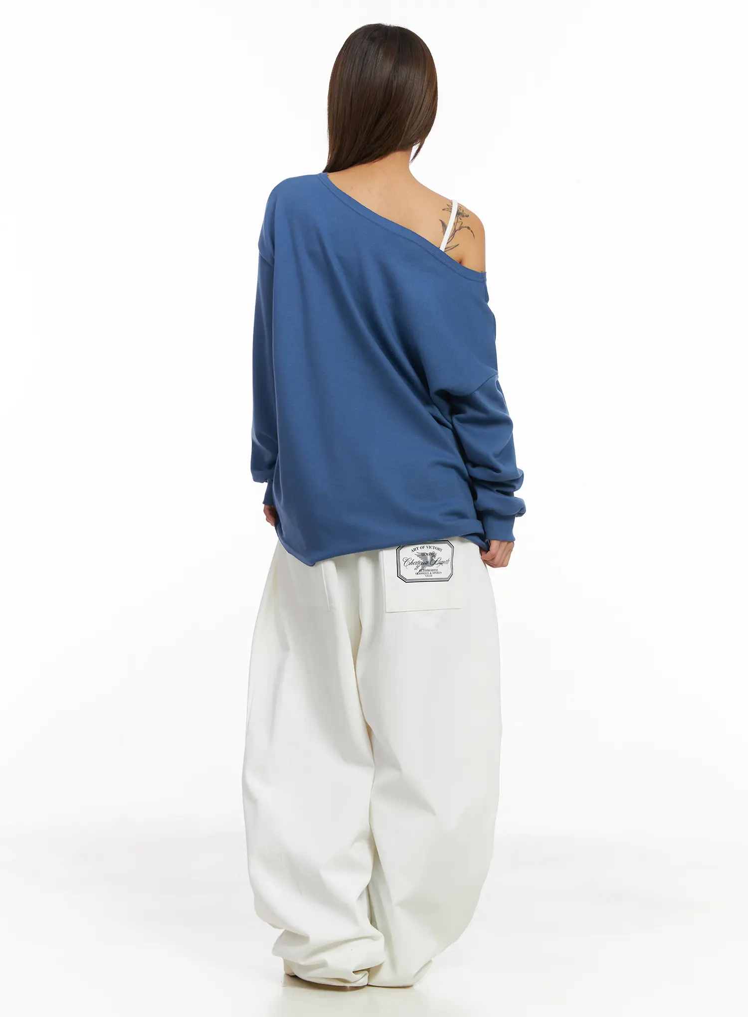 Back Pocket Detail White Pants CJ512 - Image 5