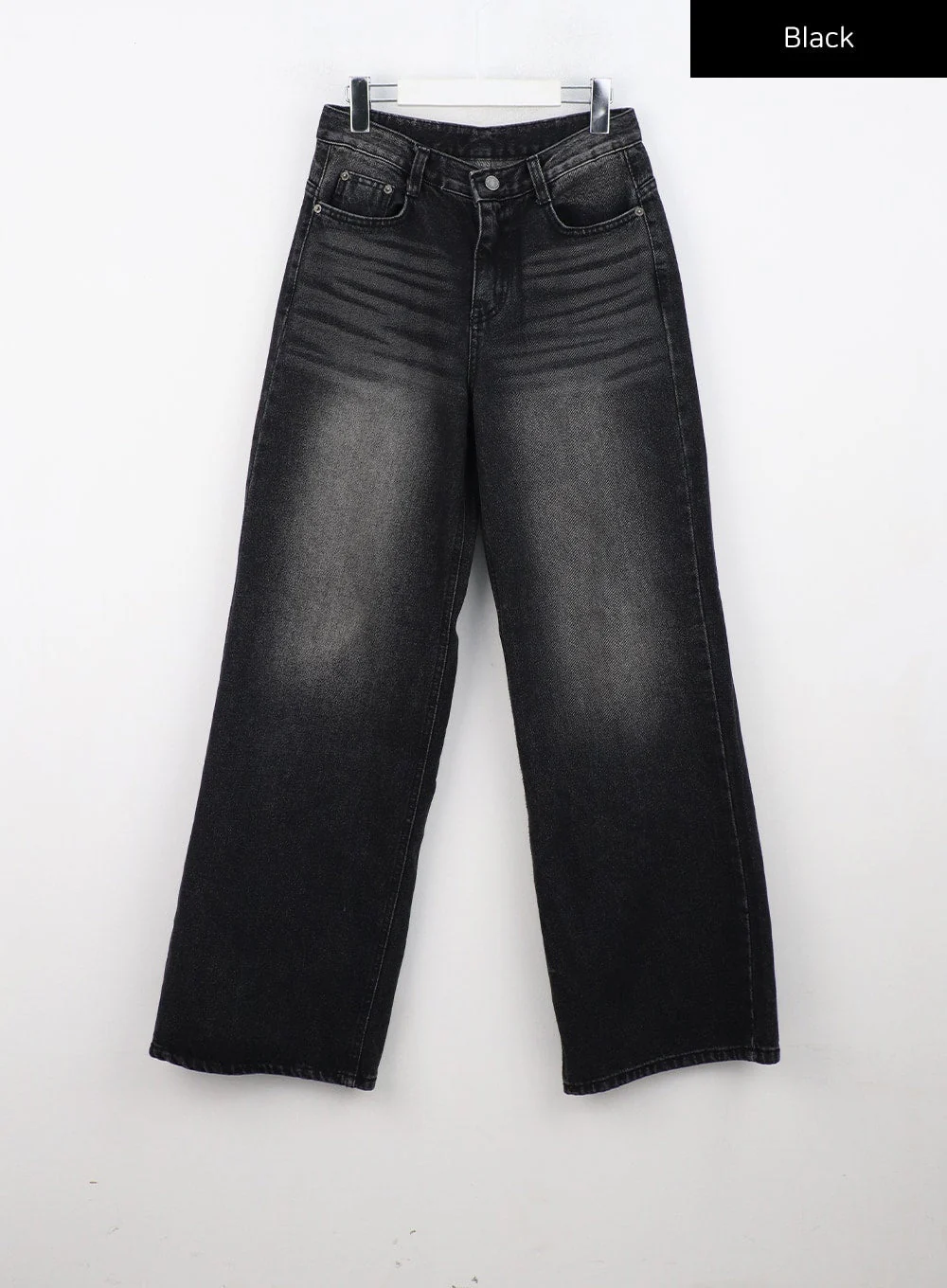 Back Slit Washed Wide Leg Jeans CN306 - Image 8