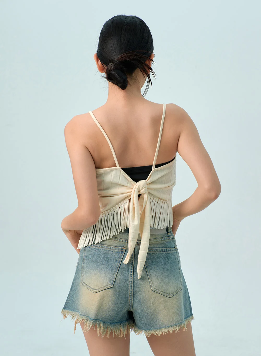 Back Tie Fringe Top BU308 - Image 5