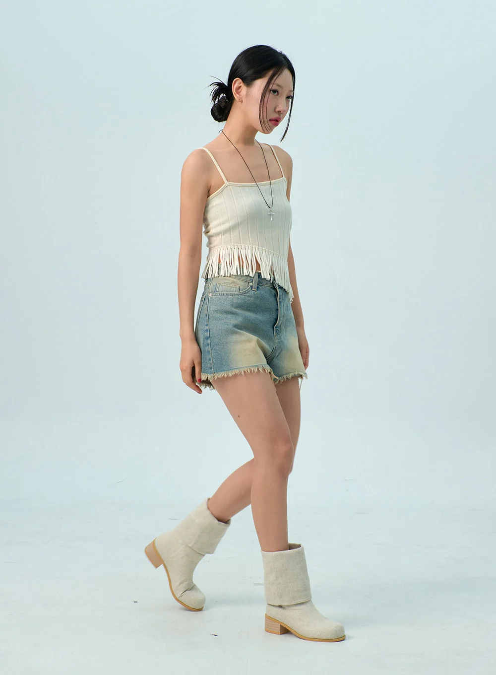 Back Tie Fringe Top BU308 - Image 8