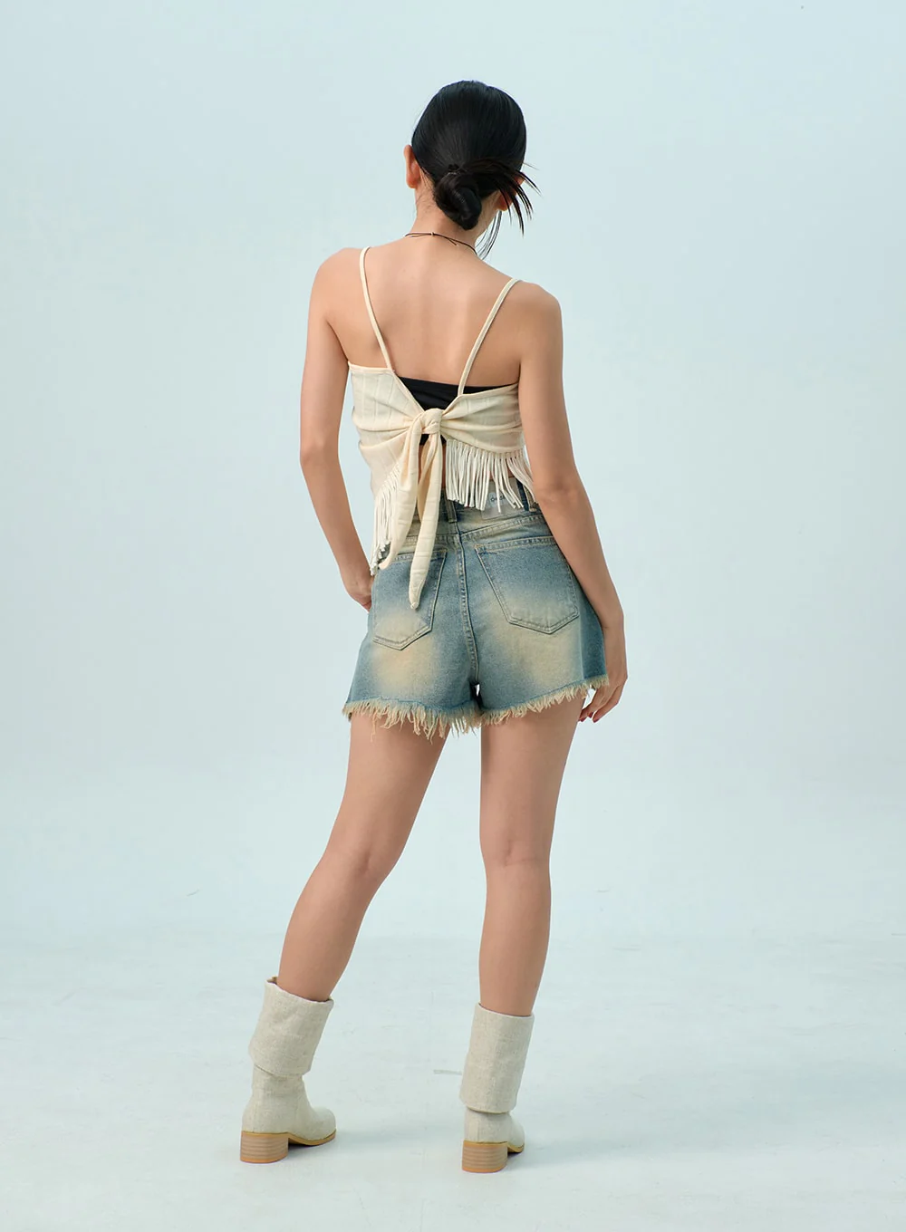 Back Tie Fringe Top BU308 - Image 9