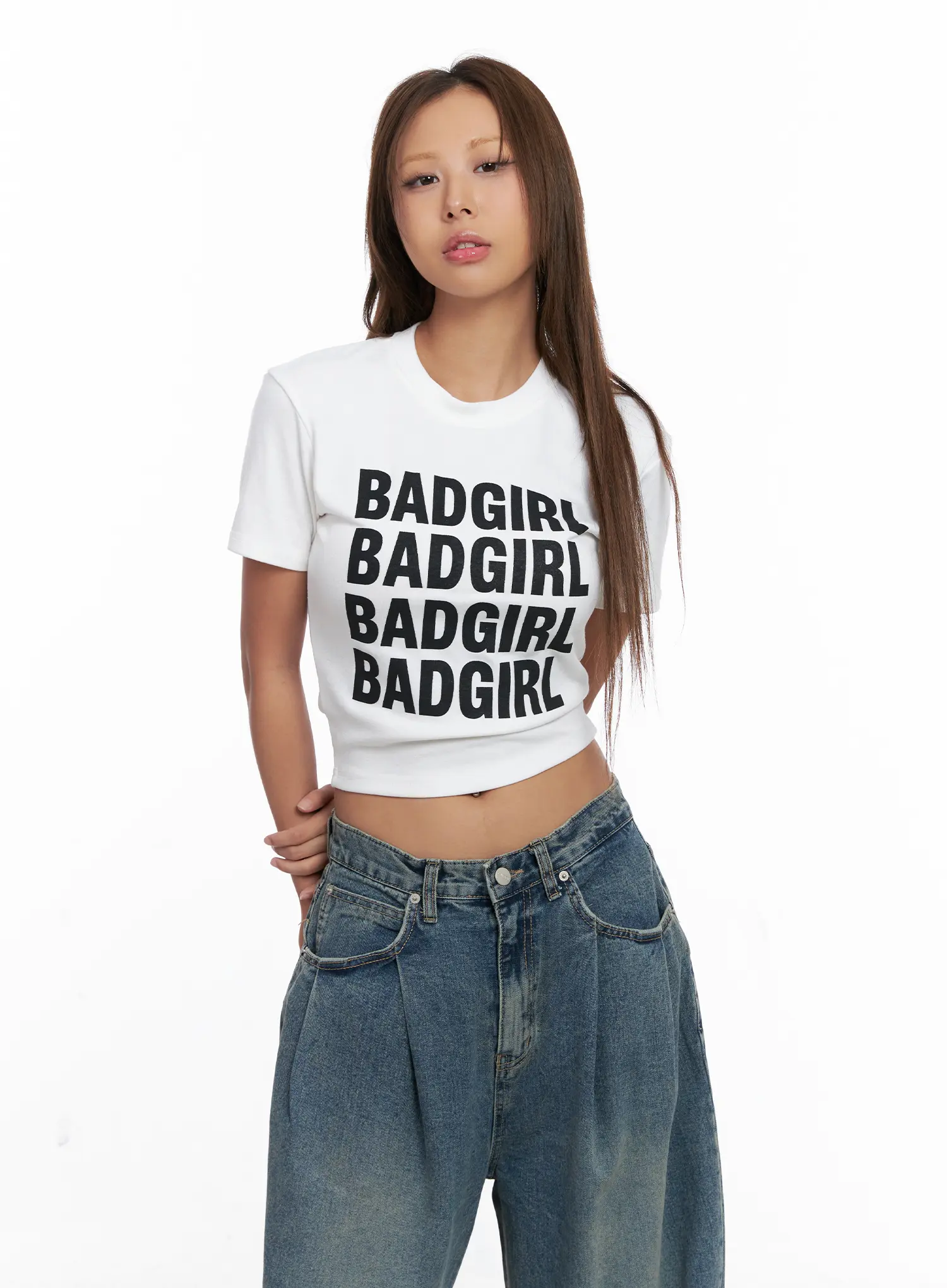 Badgirl Graphic Crop Top Tee CS524 - Image 4