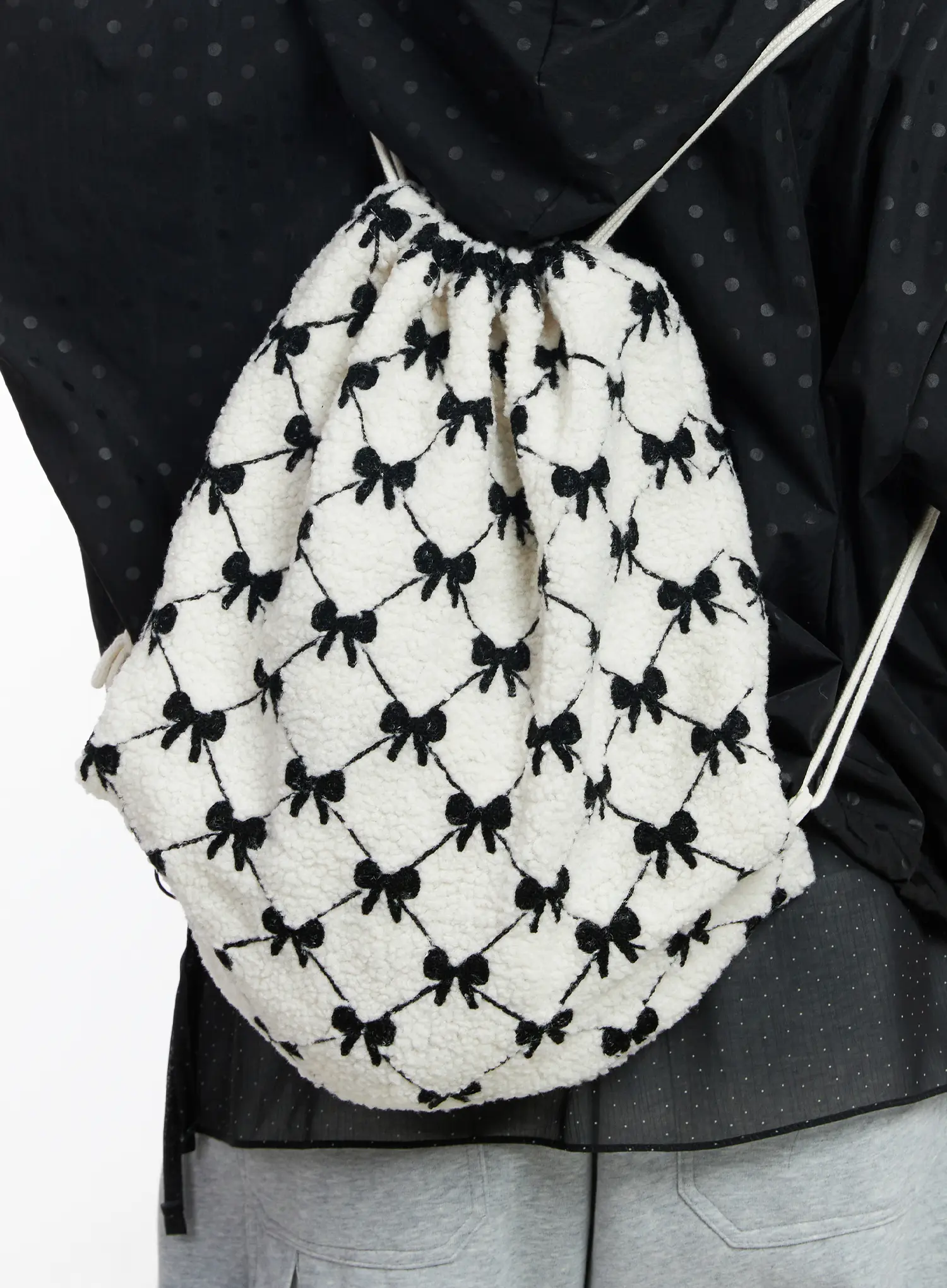 Ballet-Core Ribbon Drawstring Bag CF503