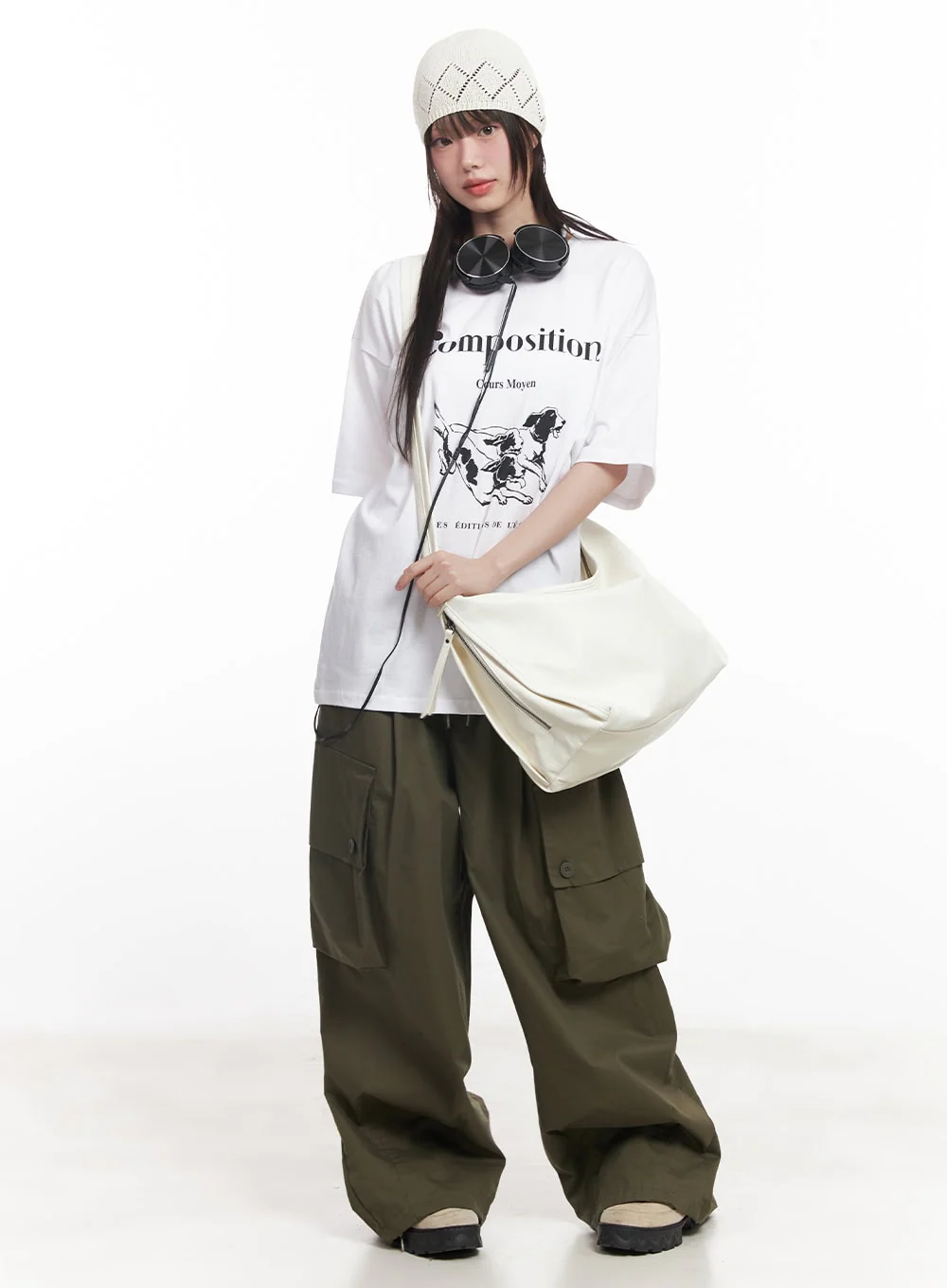 Balloon-Fit Baggy Cargo Pants CY520 - Image 9