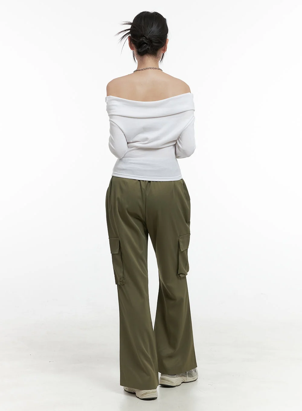 Banded Pocket Boot-Cut Cargo Pants OS410 - Image 5