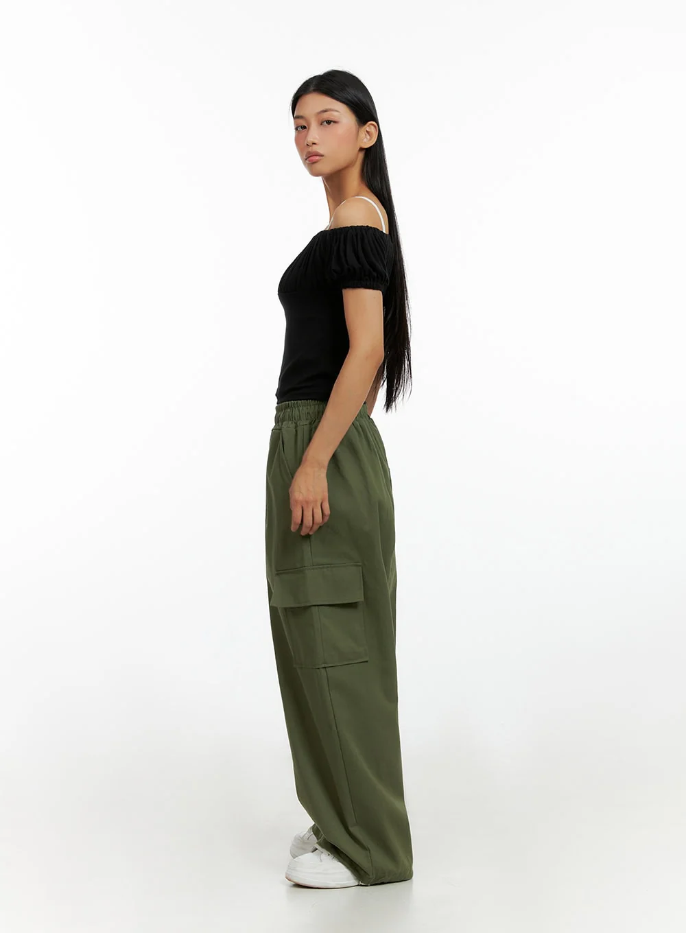 Banded String Baggy Cargo Pants IL419 - Image 8