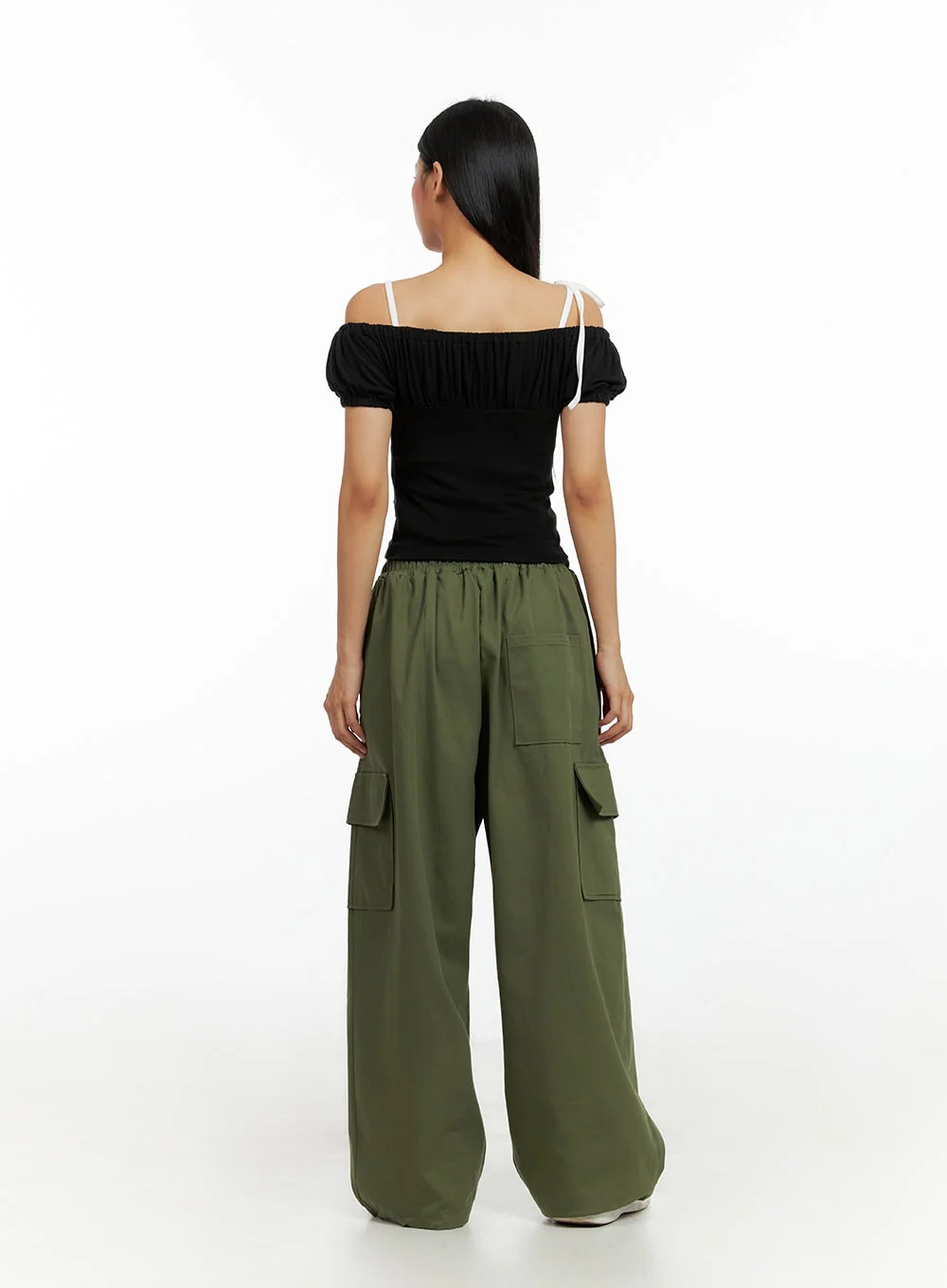 Banded String Baggy Cargo Pants IL419 - Image 9