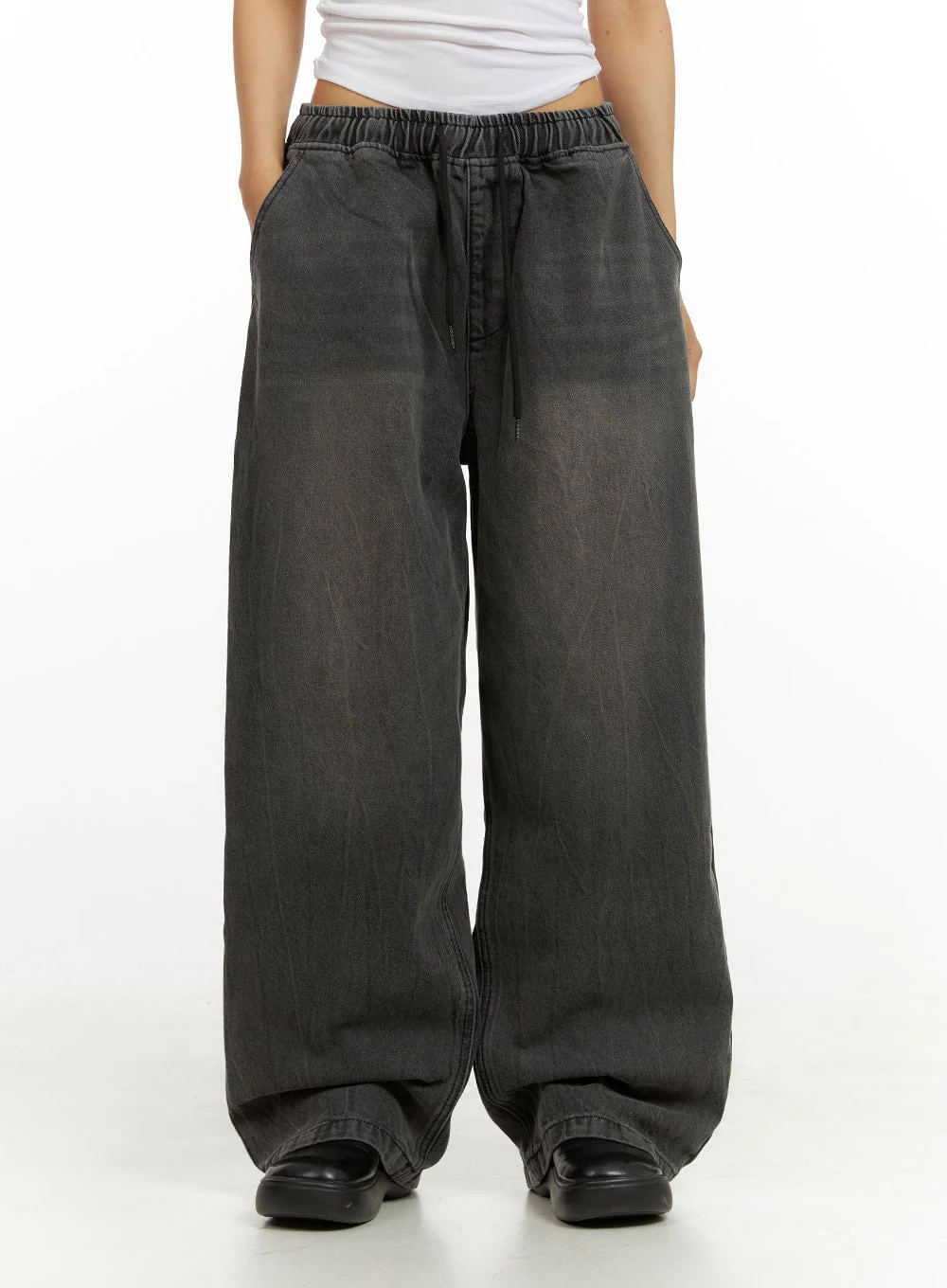 Banding Baggy Jeans IU412 - Image 2