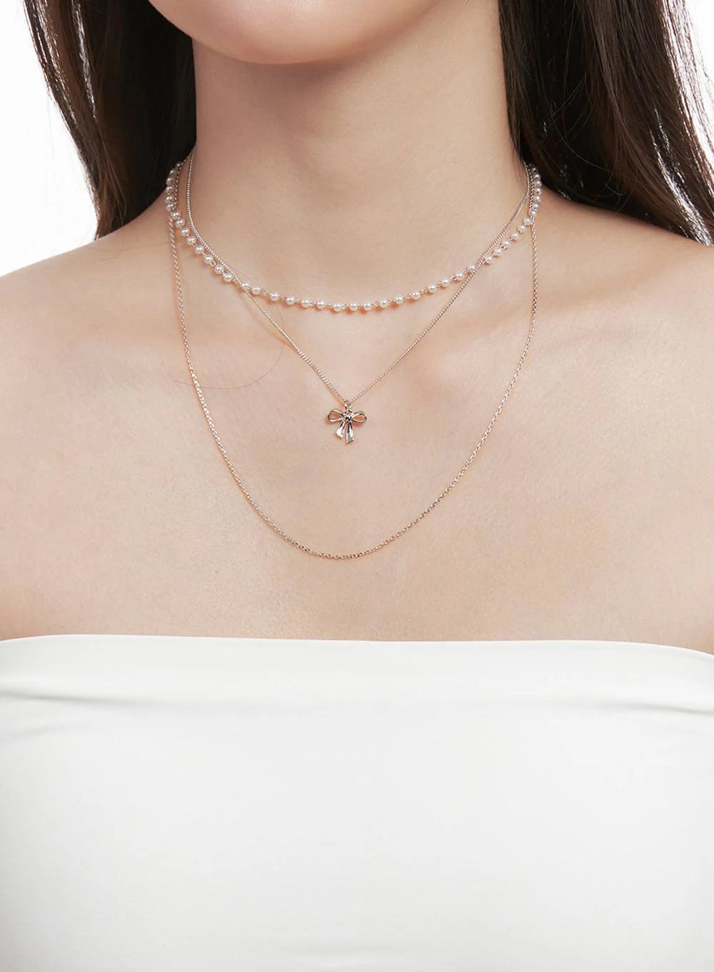 Baron Three-Line Ribbon Necklace IJ516 - Image 3