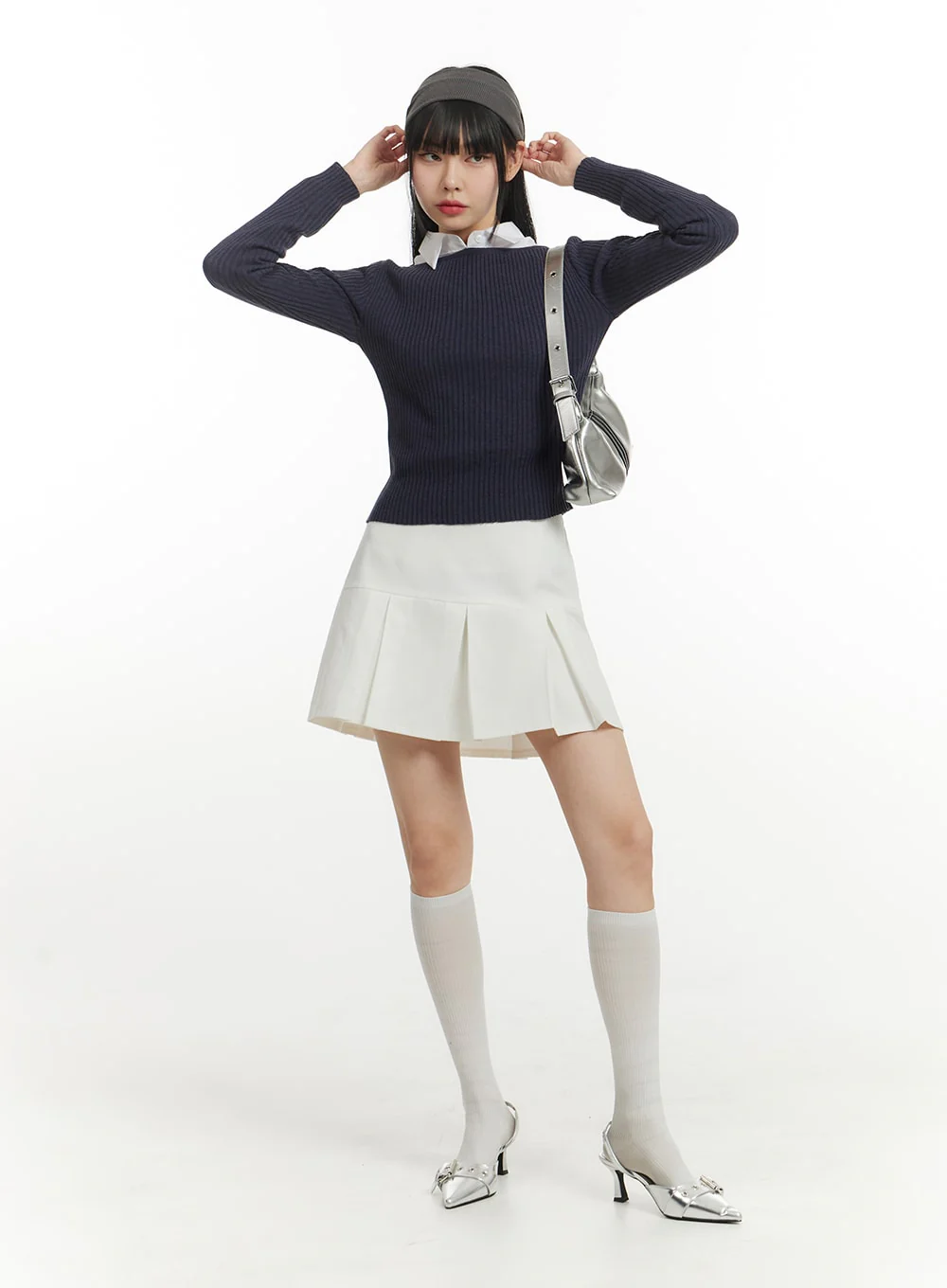 Basic Cotton Pleated Mini Skirt IM406 - Image 3
