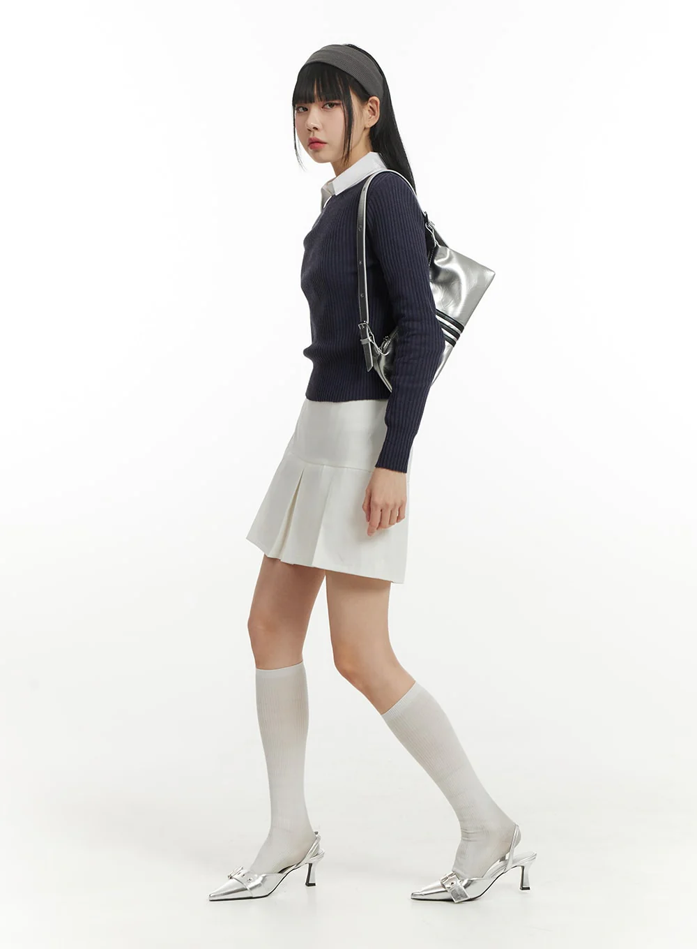 Basic Cotton Pleated Mini Skirt IM406 - Image 4