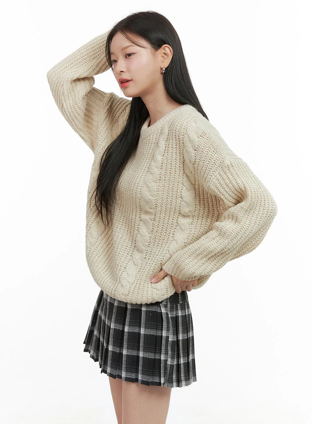 Basic Crew Neck Long Sleeve Knit OS411 - Image 5