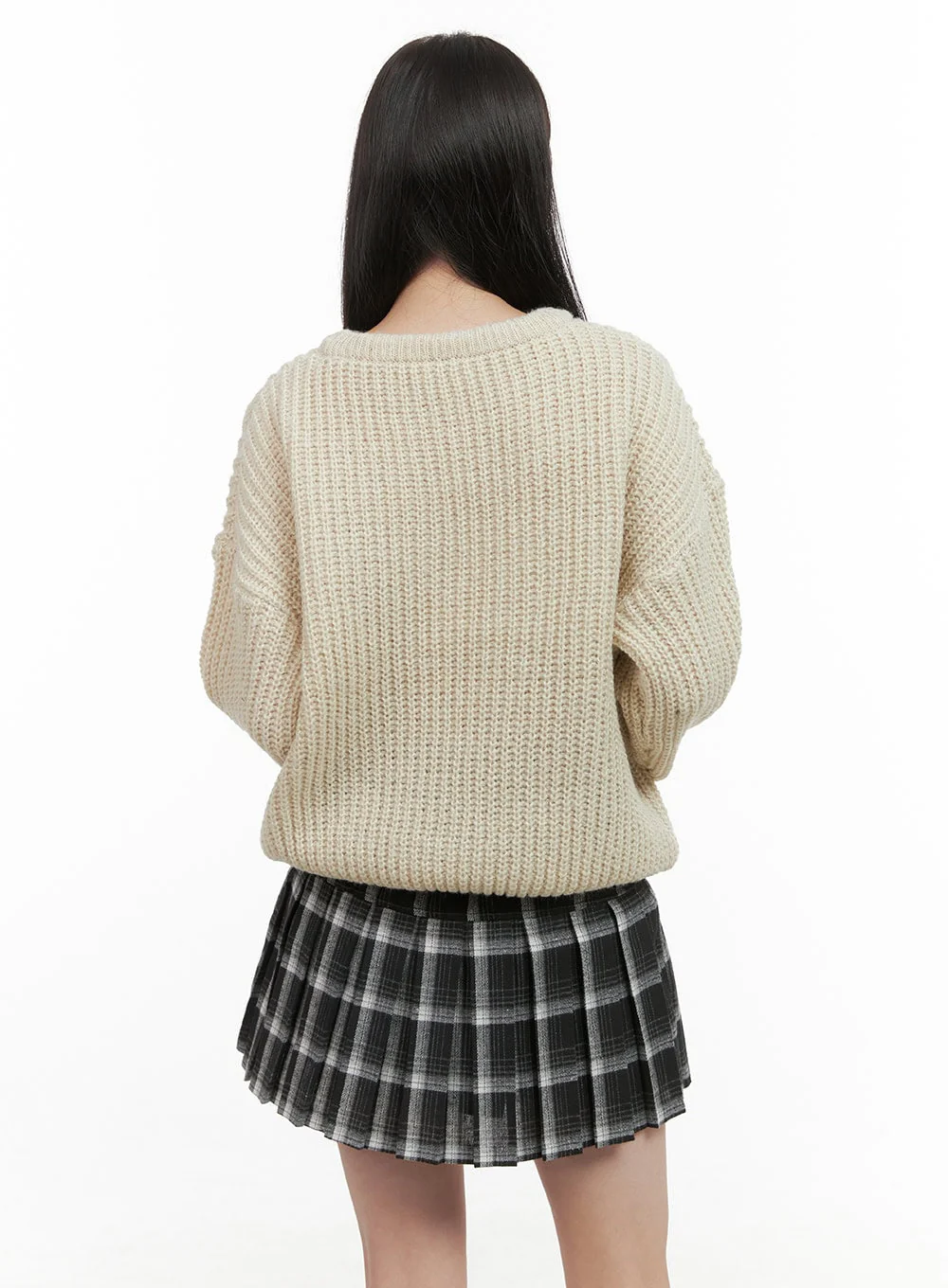 Basic Crew Neck Long Sleeve Knit OS411 - Image 6
