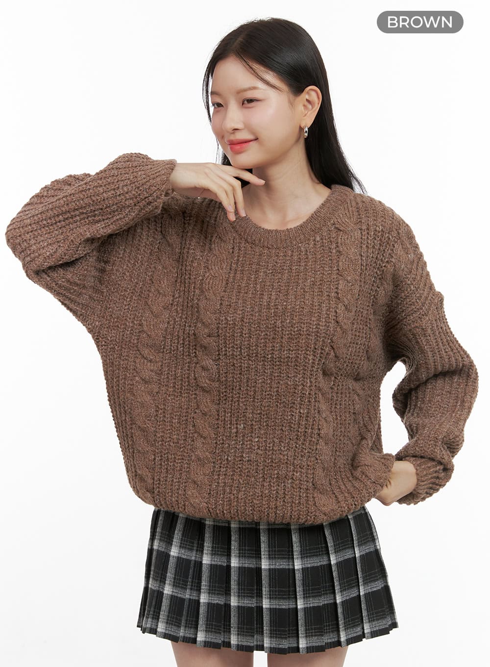 Basic Crew Neck Long Sleeve Knit OS411 - Image 9