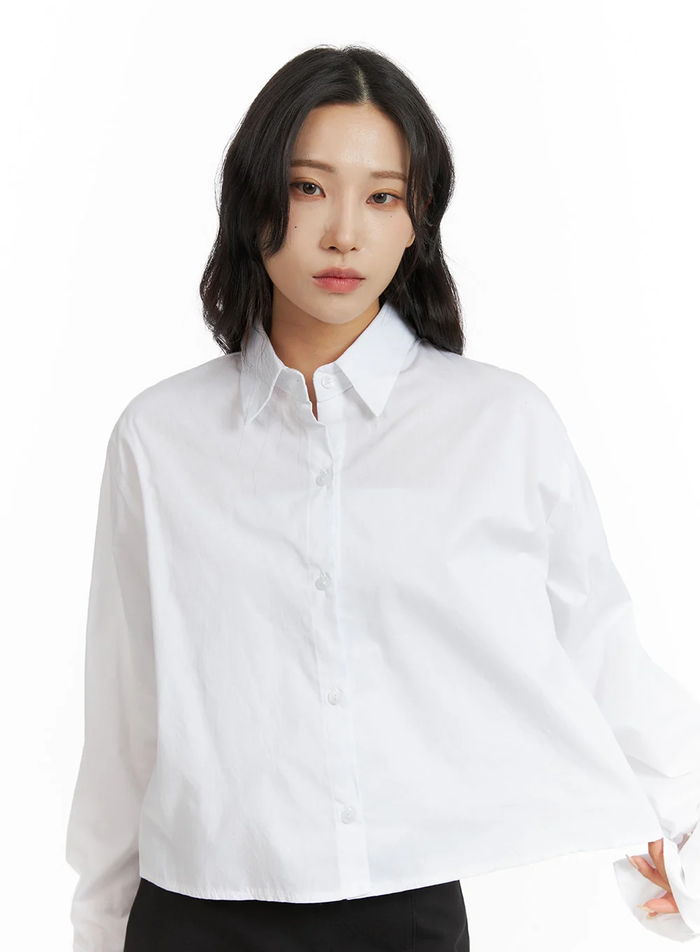 Basic Crop Collar Shirt CF415 - Image 3