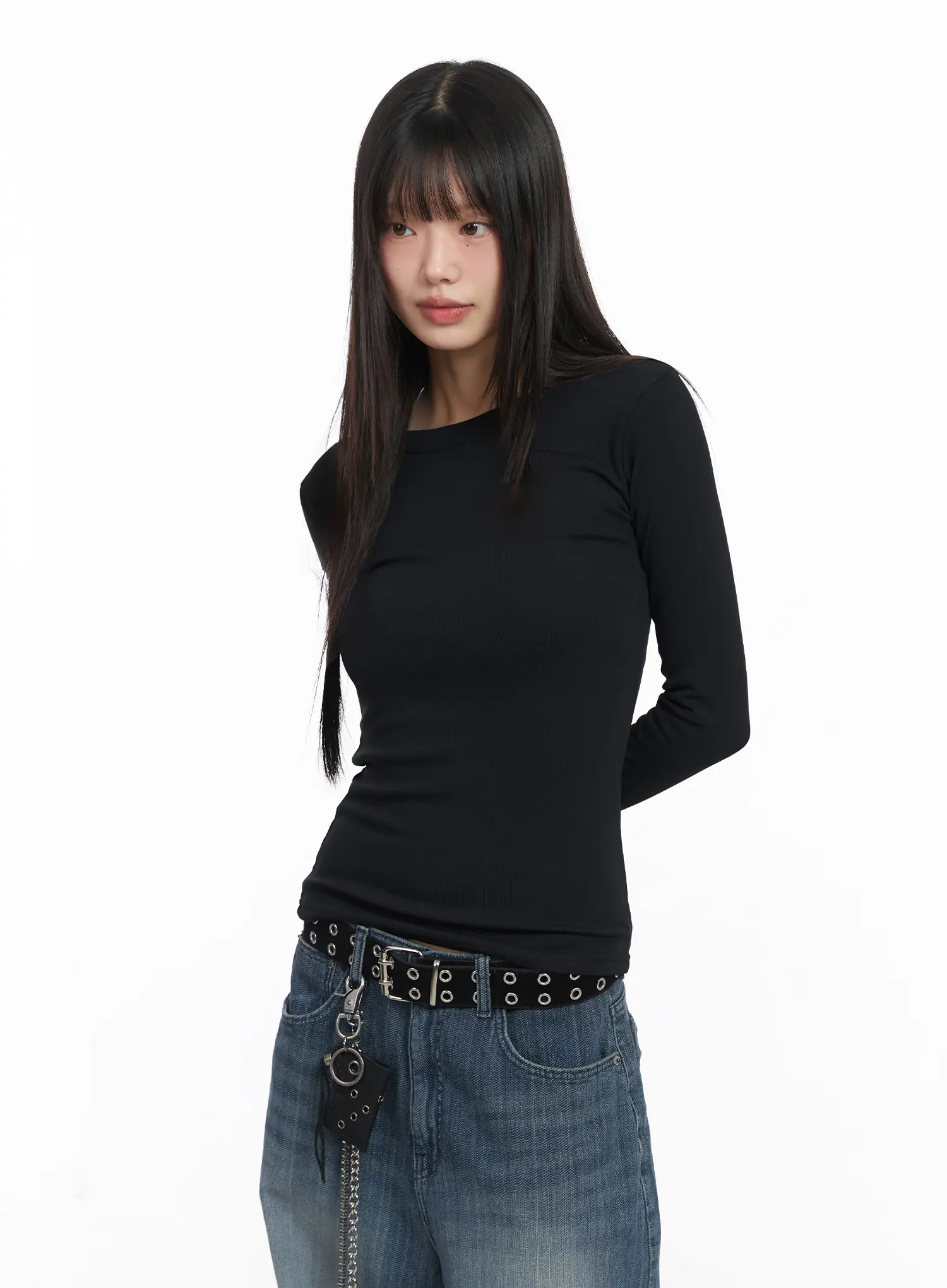 Basic Fleece Long Sleeve Tee CJ501 - Image 10
