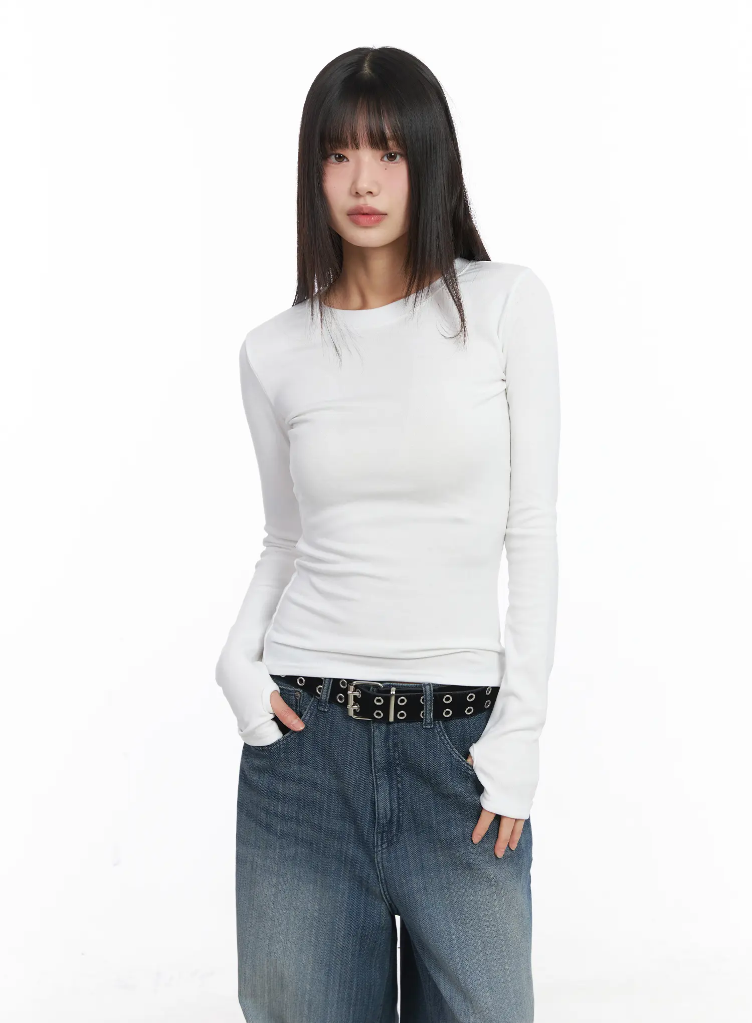 Basic Fleece Long Sleeve Tee CJ501 - Image 3