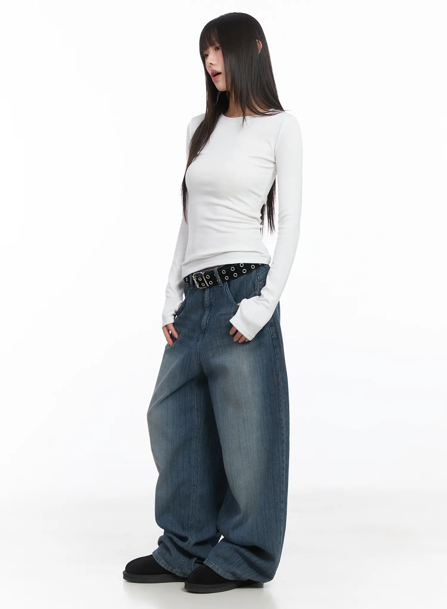 Basic Fleece Long Sleeve Tee CJ501 - Image 7