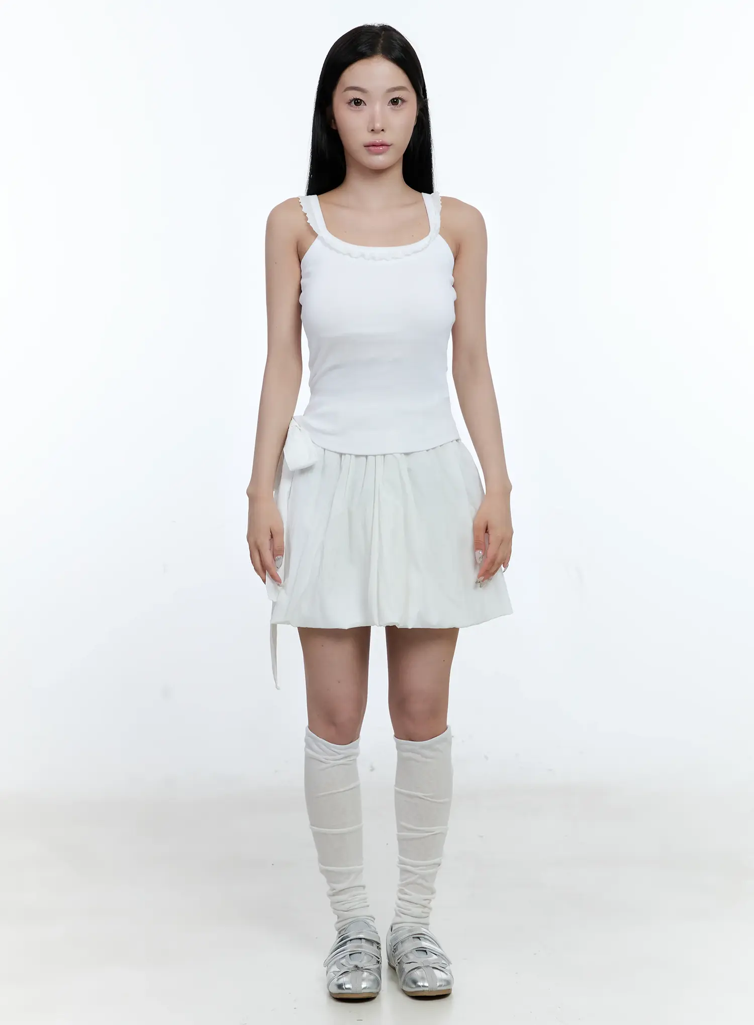 Basic Lace Cropped Tank CL530 - Image 2