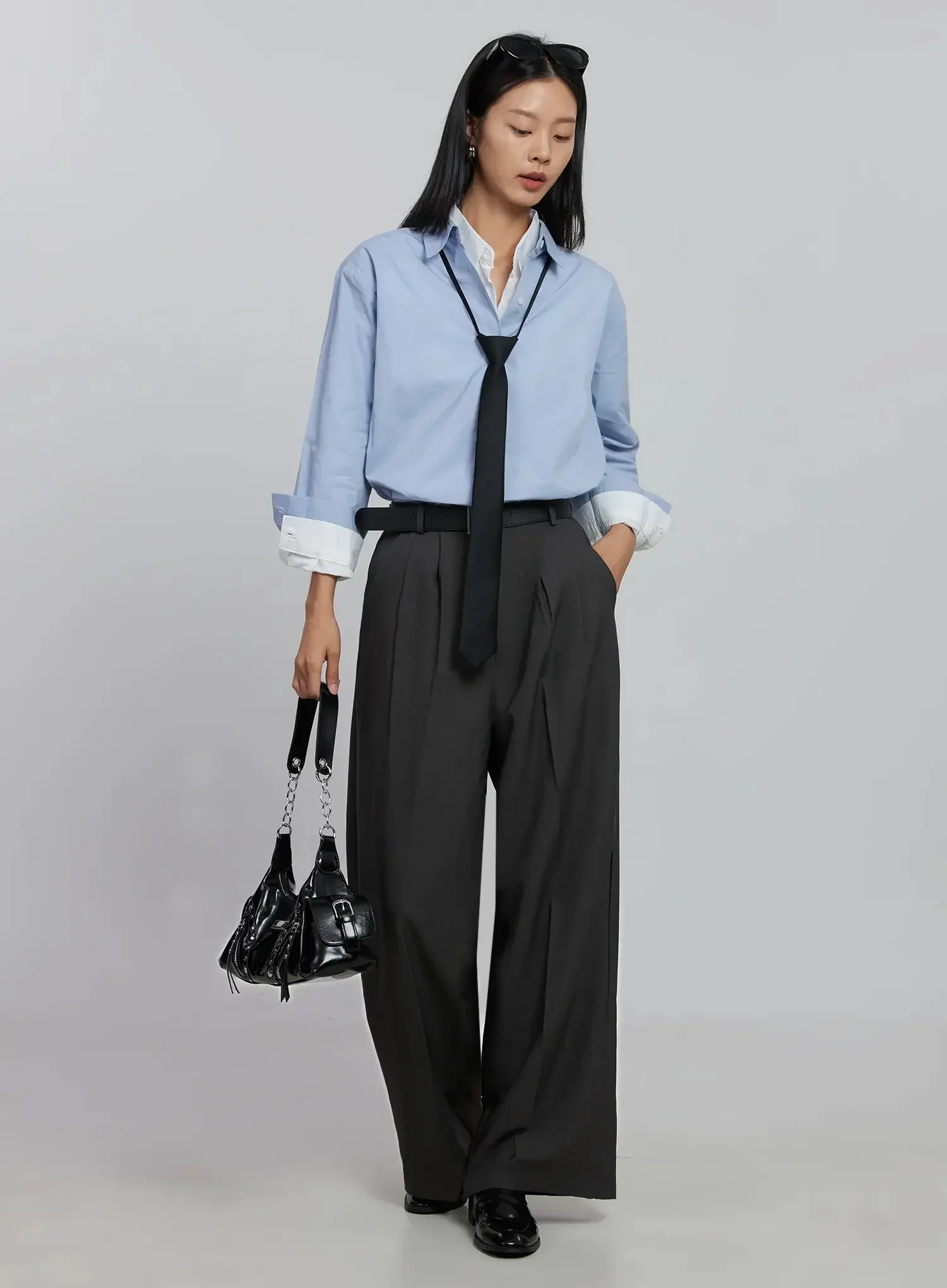 Basic Long Sleeve Button-Up Shirt ID516