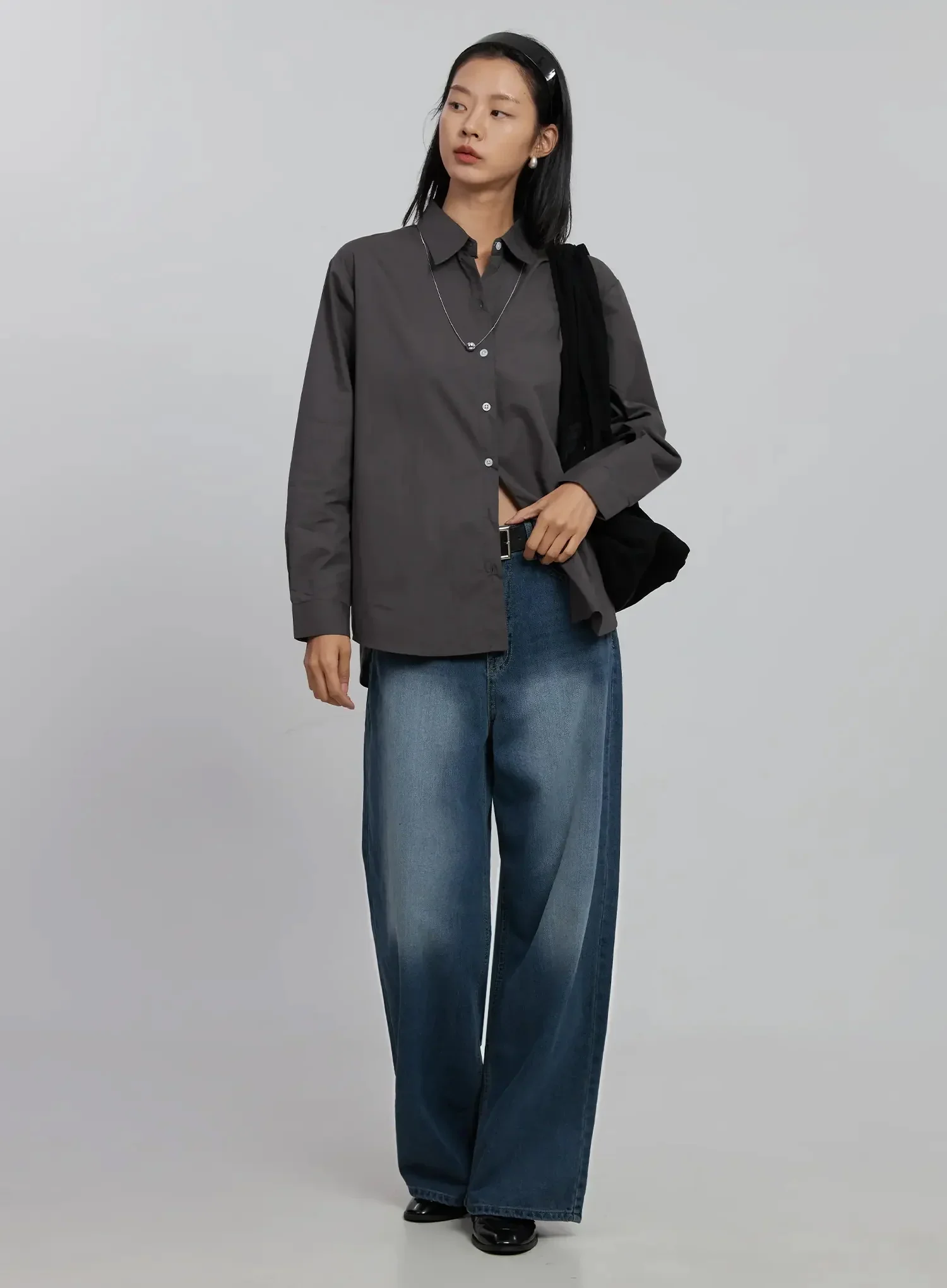 Basic Long Sleeve Button-Up Shirt ID516 - Image 11