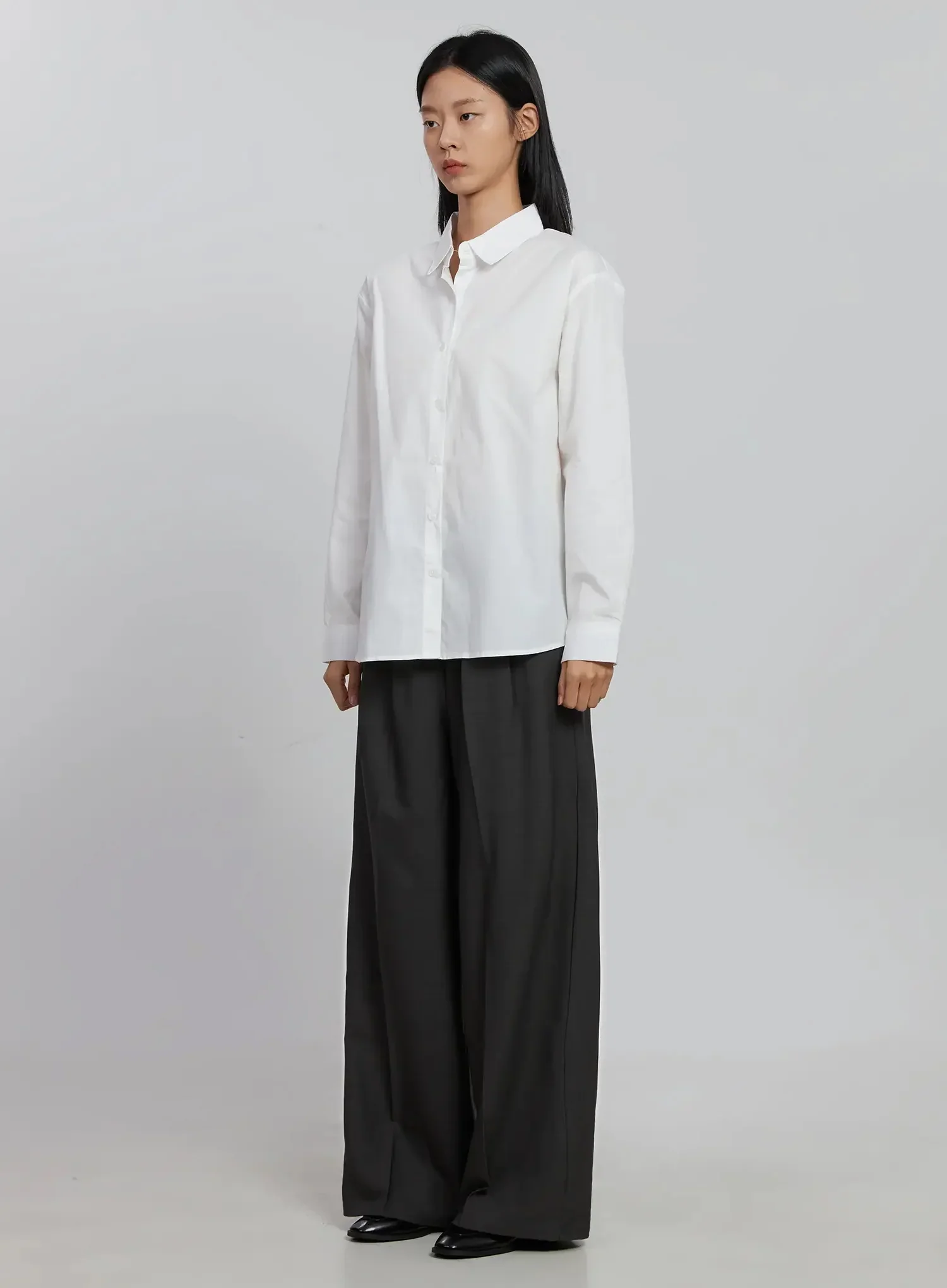 Basic Long Sleeve Button-Up Shirt ID516 - Image 6