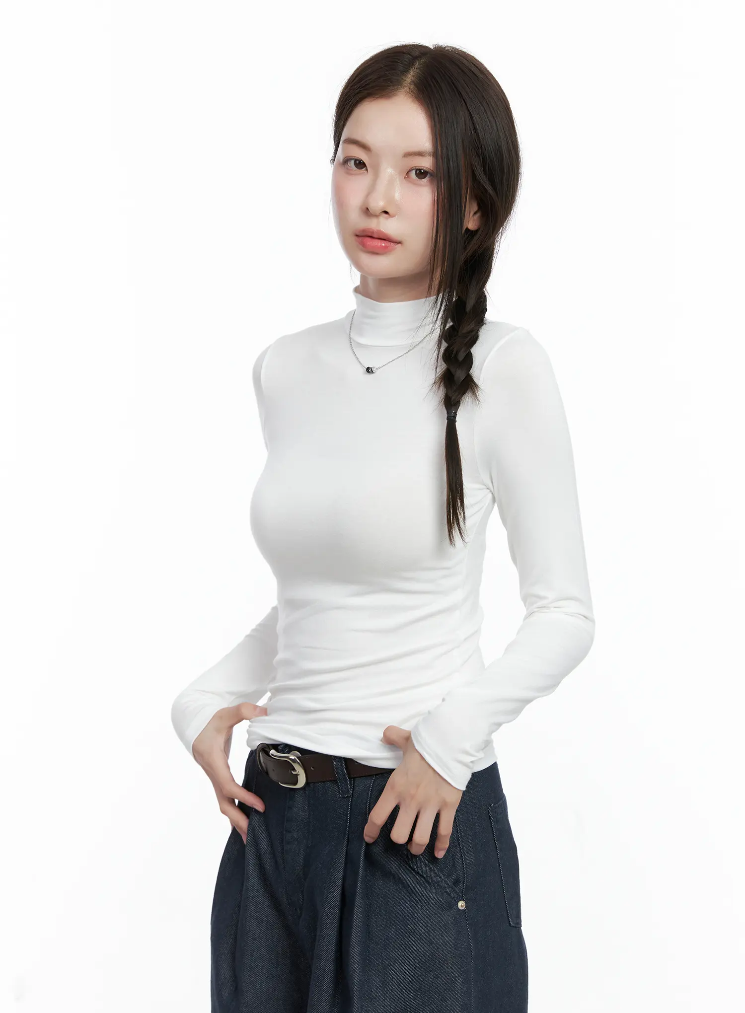 Basic Mock Neck Long Sleeve Top CO503 - Image 9