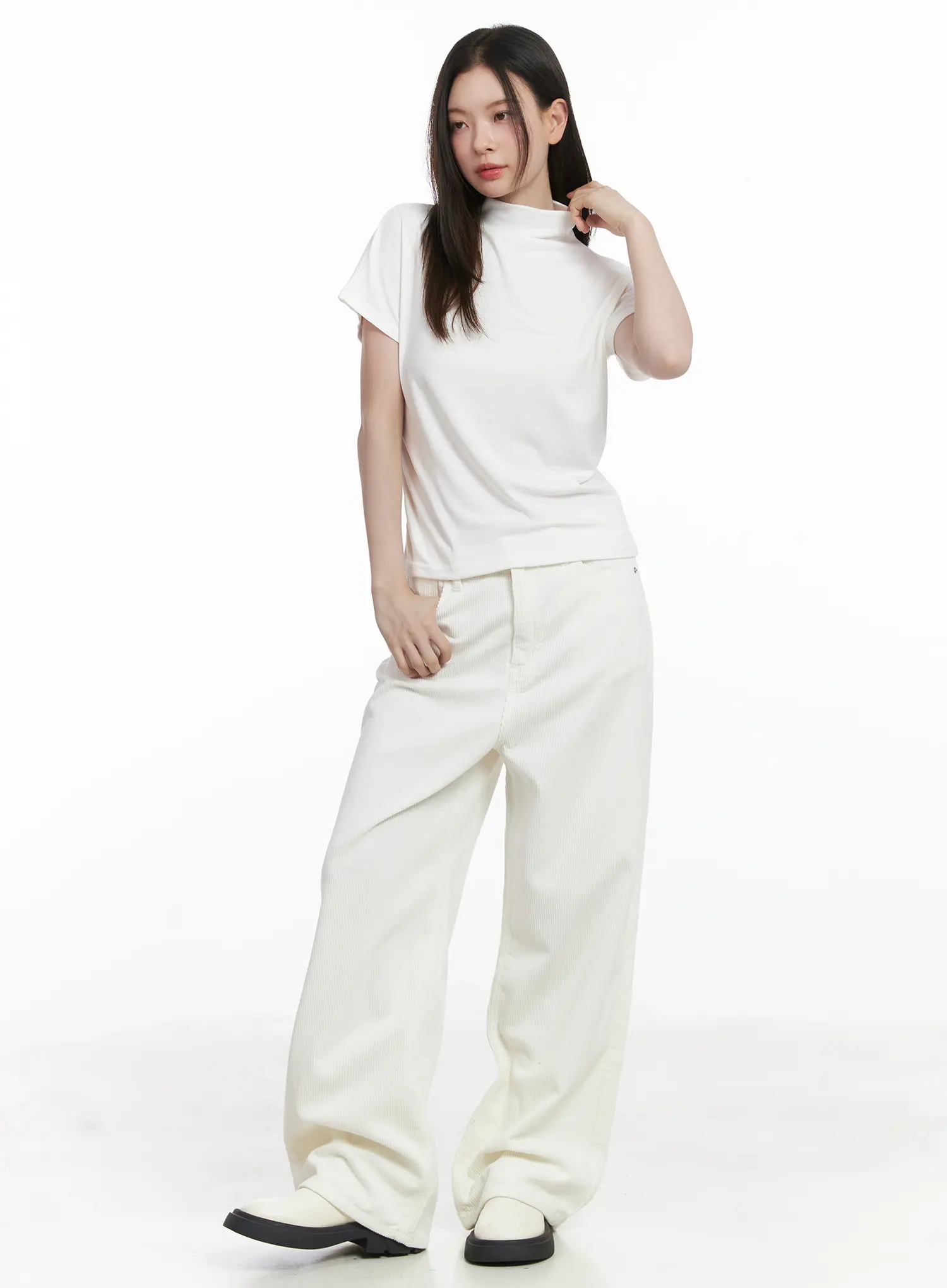 Basic Mock Neck Short Sleeve Top CJ507 - Image 3