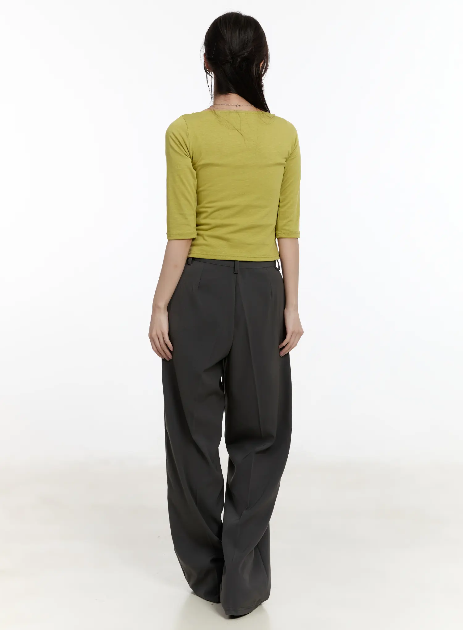 Basic Pin-Tuck Wide Leg Slacks CM505 - Image 7