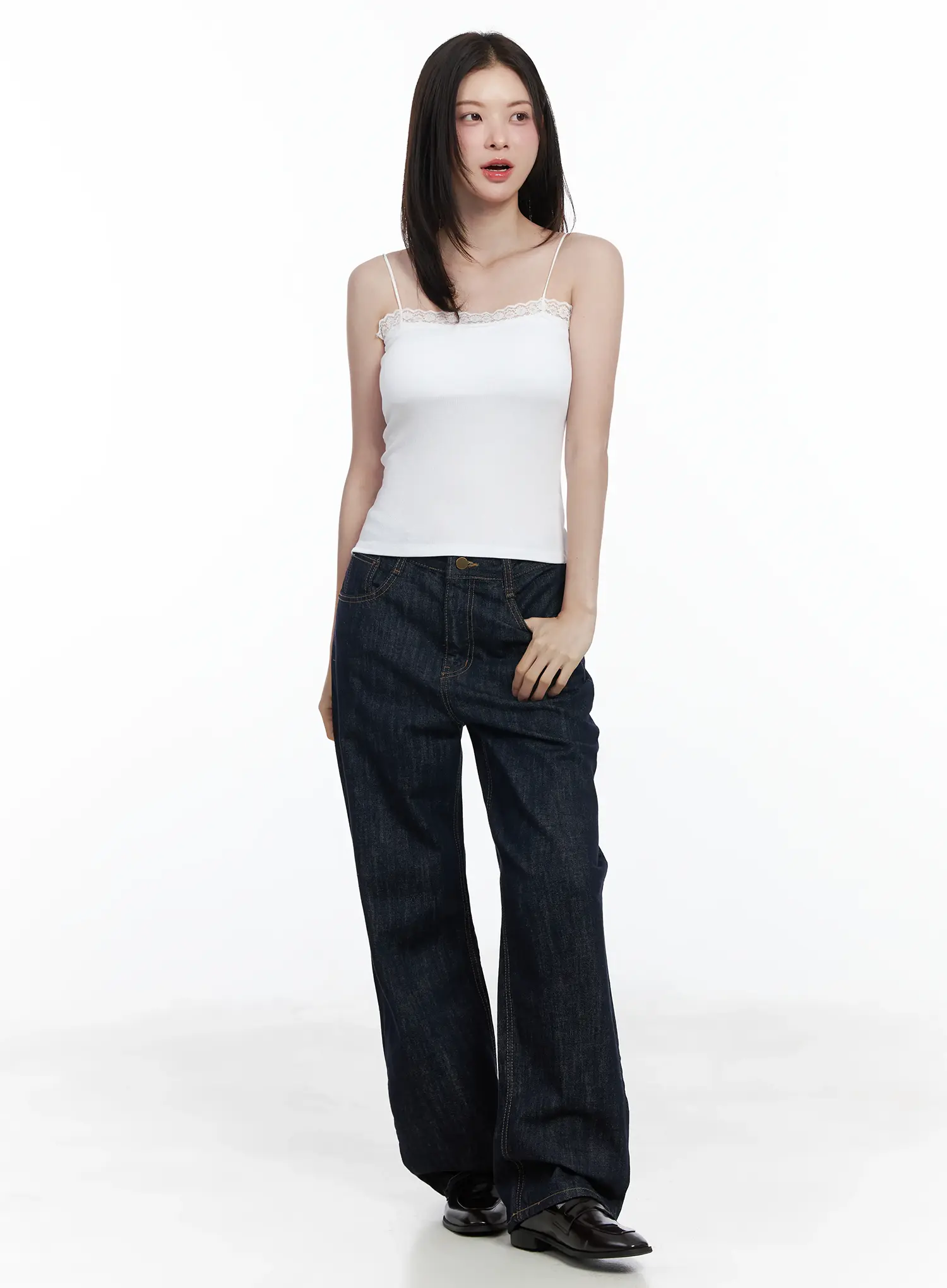 Basic Ribbed Lace Tank Top IF520 - Image 8