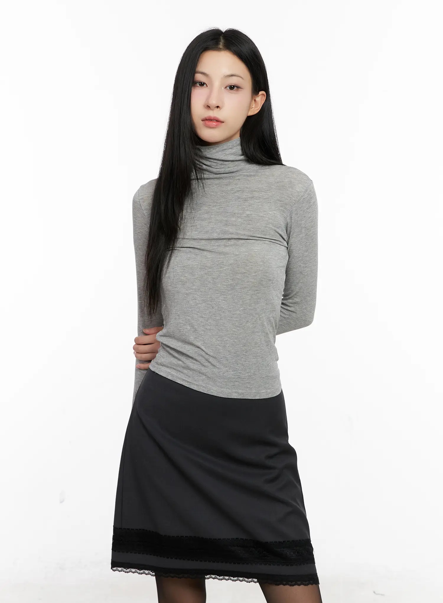 Basic Slim Fit Long Sleeve Turtleneck CG526 - Image 2
