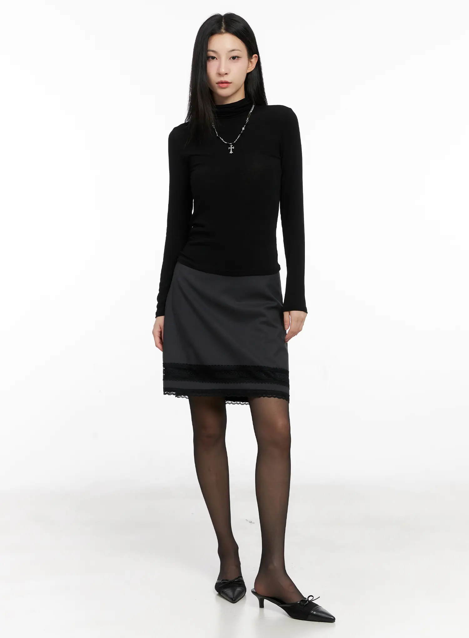 Basic Slim Fit Long Sleeve Turtleneck CG526 - Image 3