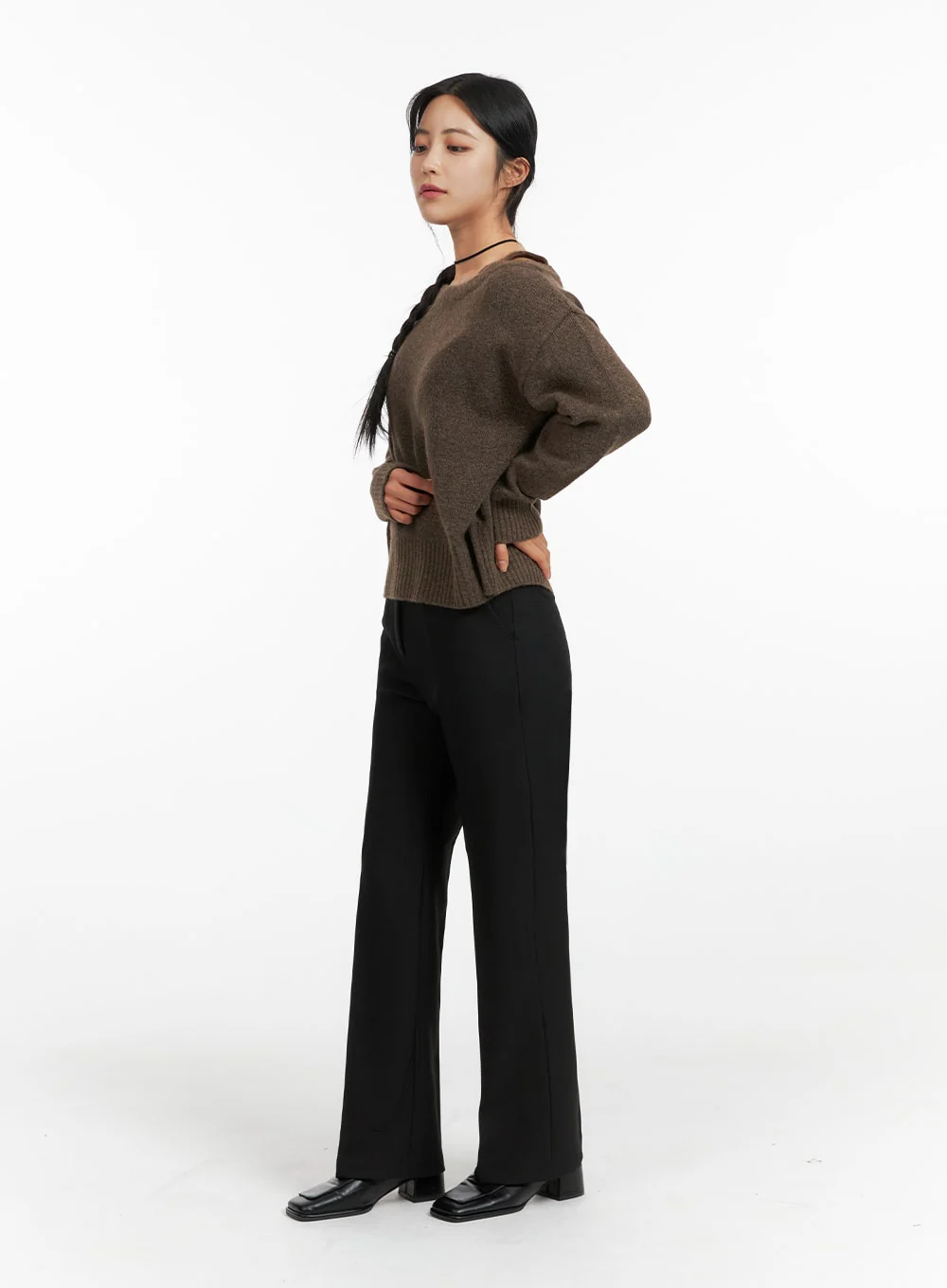 Basic Straight-Fit Tailored Pants OF419 - Image 3